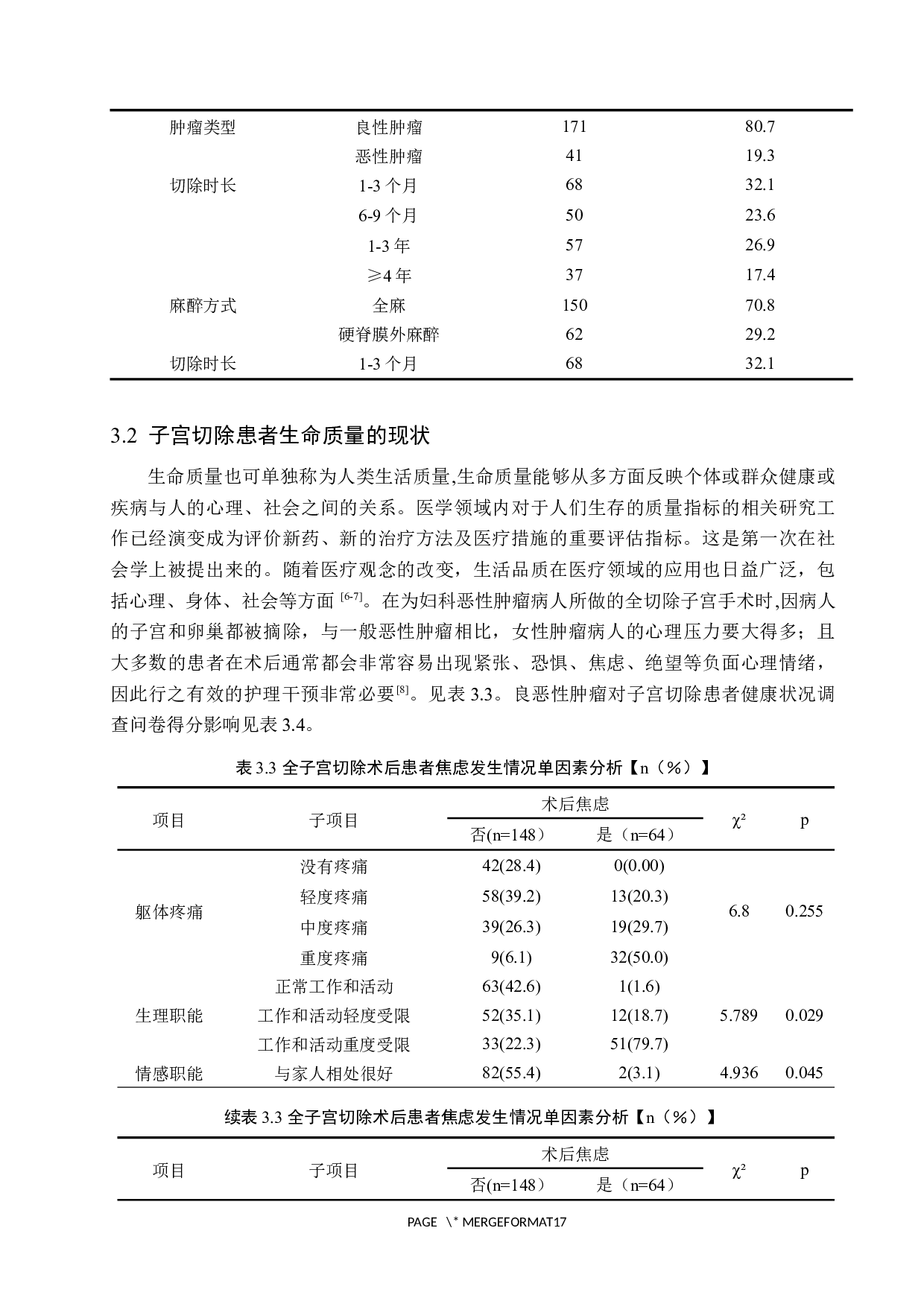 全子宫切除术后患者生命质调查研究-9972字.docx 第9页