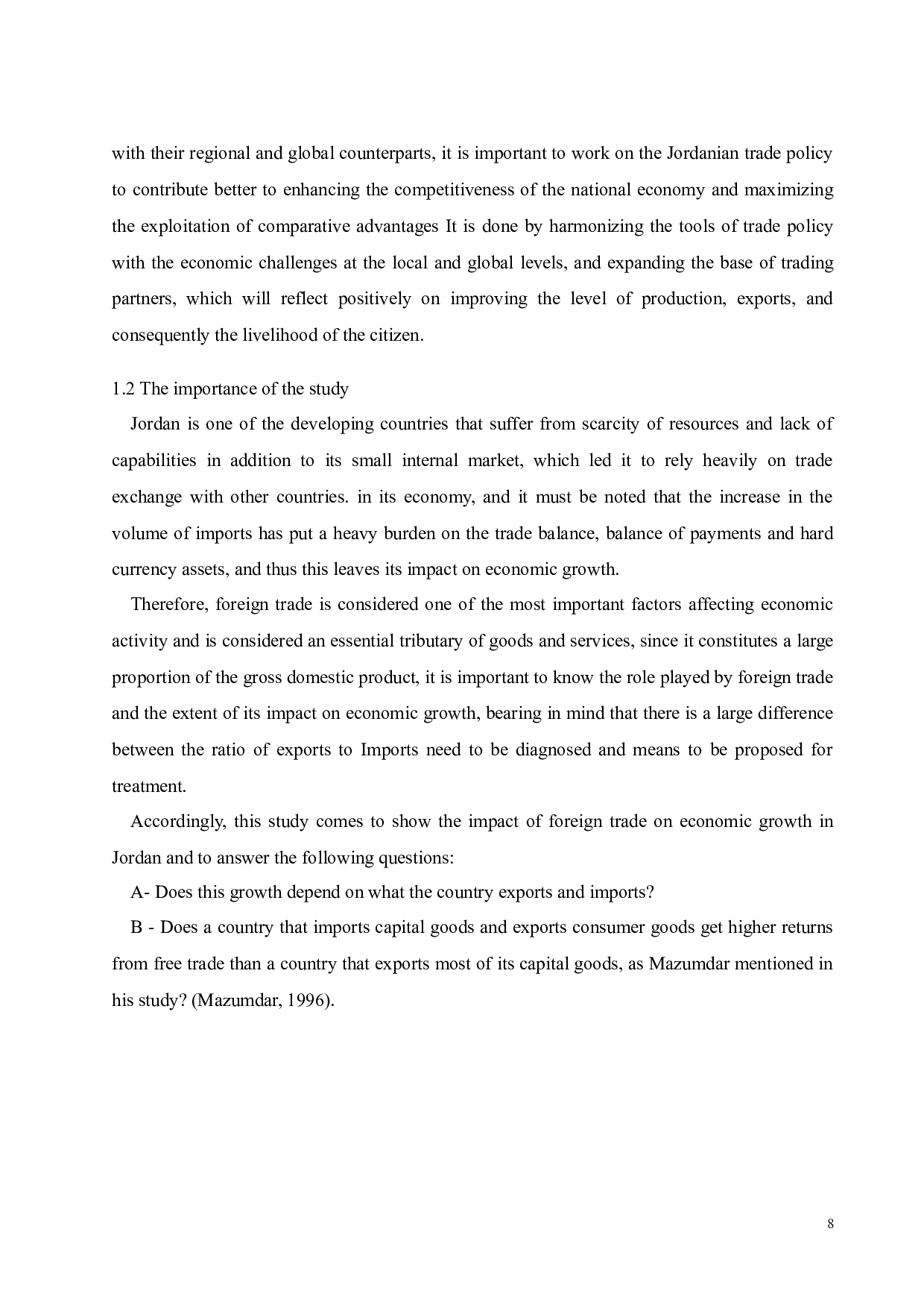 国际贸易对约旦经济增长的影响-13181字.docx 第5页