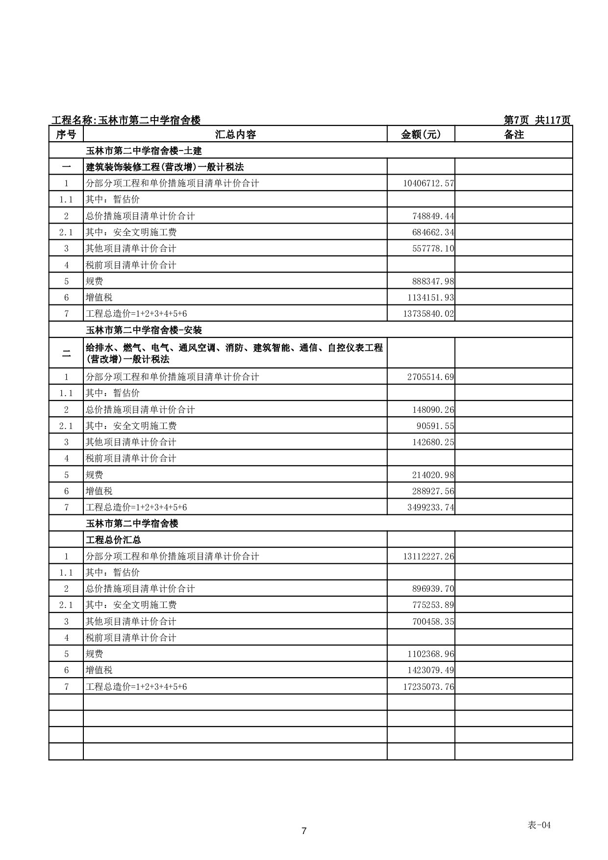 玉林市第二中学宿舍楼工程施工图预算-47522字.pdf 第10页
