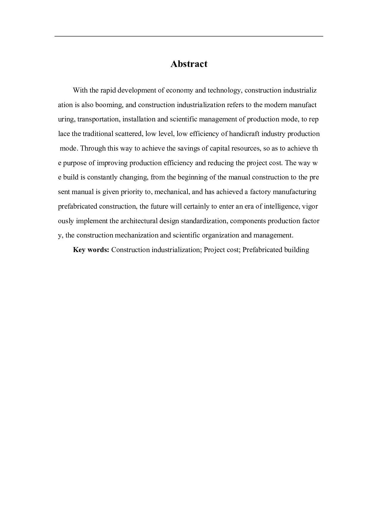 浅谈建筑工业化对工程造价的影响-3871字.pdf 第1页