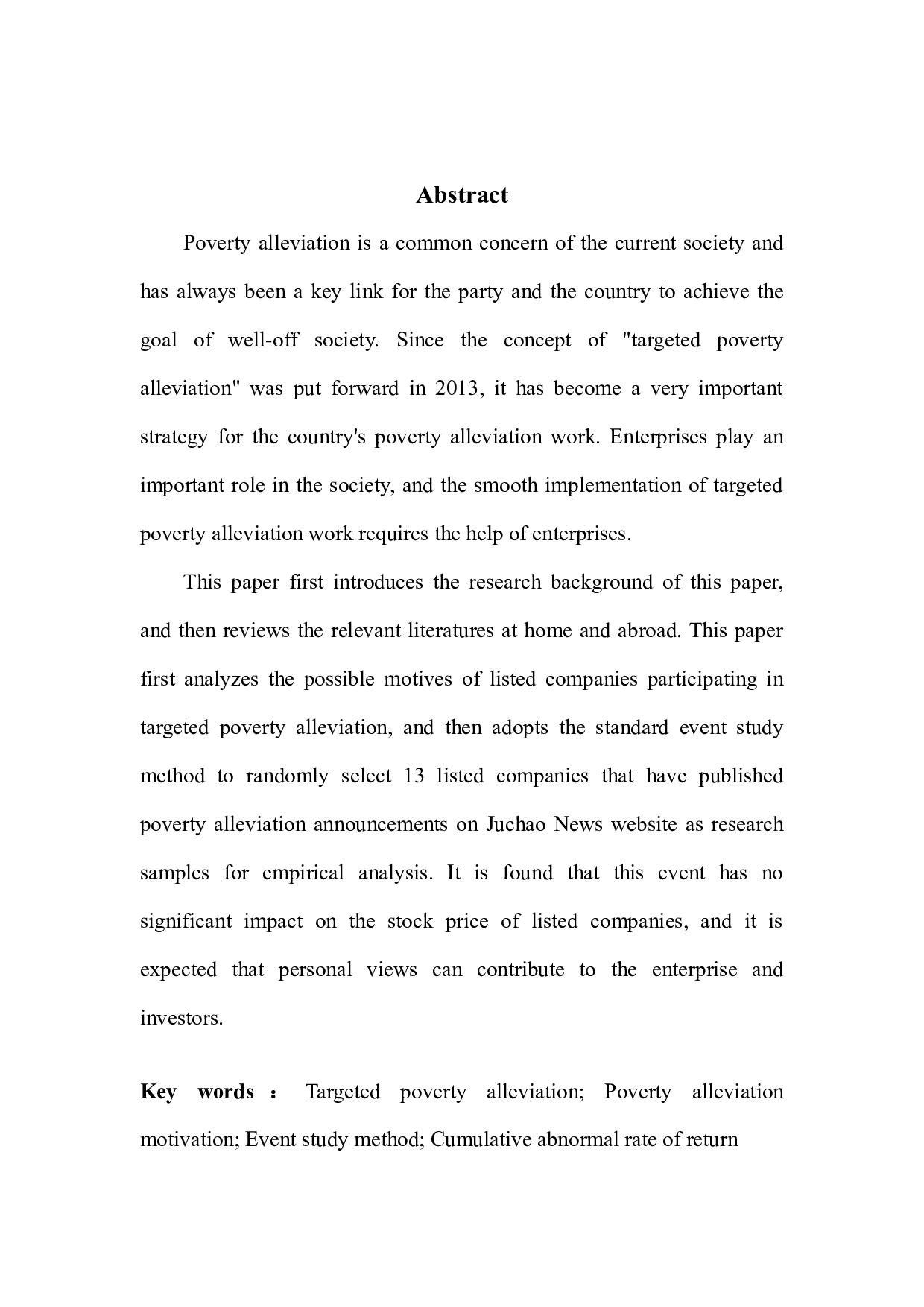 上市公司精准扶贫的动机以及对其股价波动的影响-10210字.docx 第2页