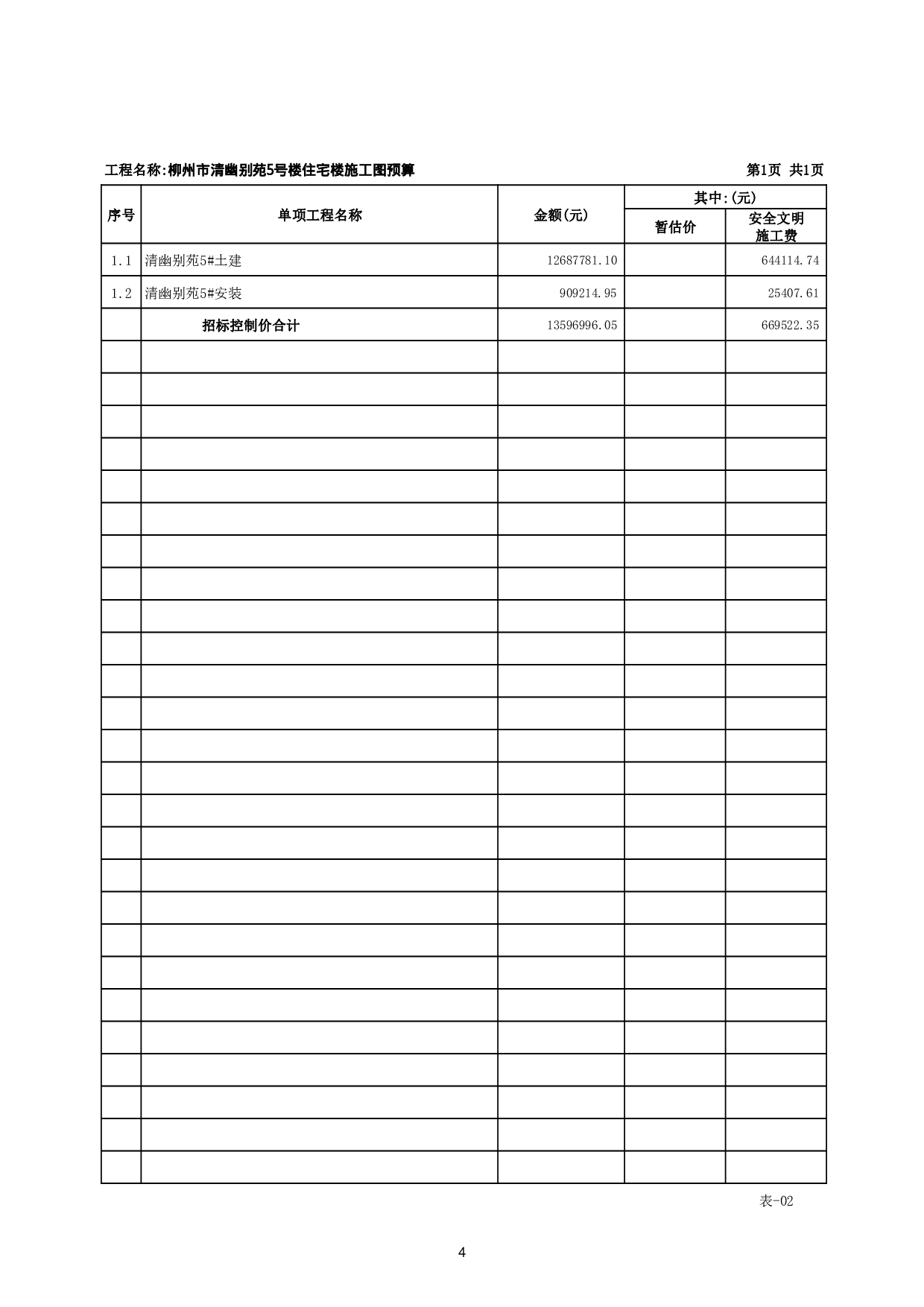 柳州市清幽别苑5号楼住宅楼施工图预算-64068字.pdf 第7页