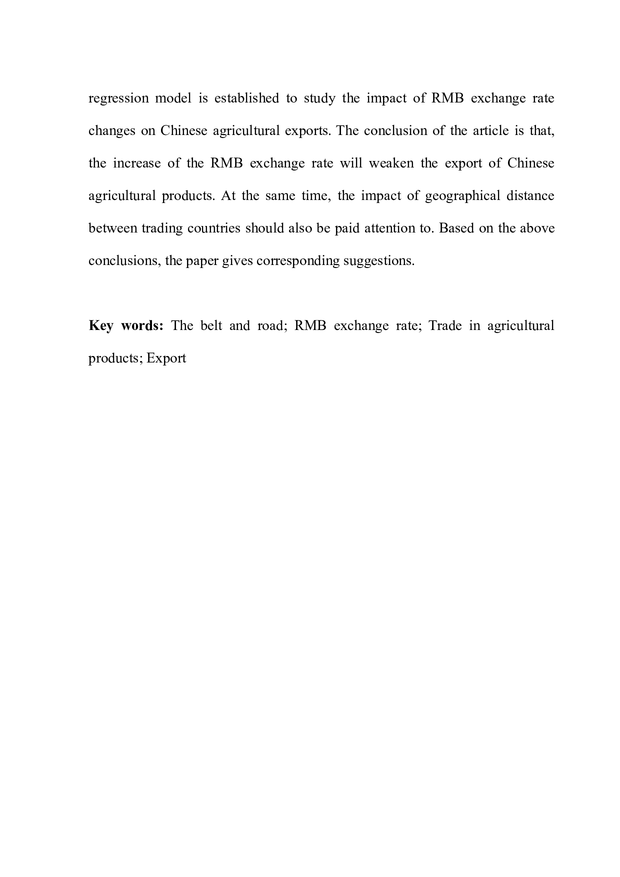 人民币汇率对中国与&ldquo;一带一路&rdquo;沿线国家农产品出口的影响研究-12535字.docx 第3页