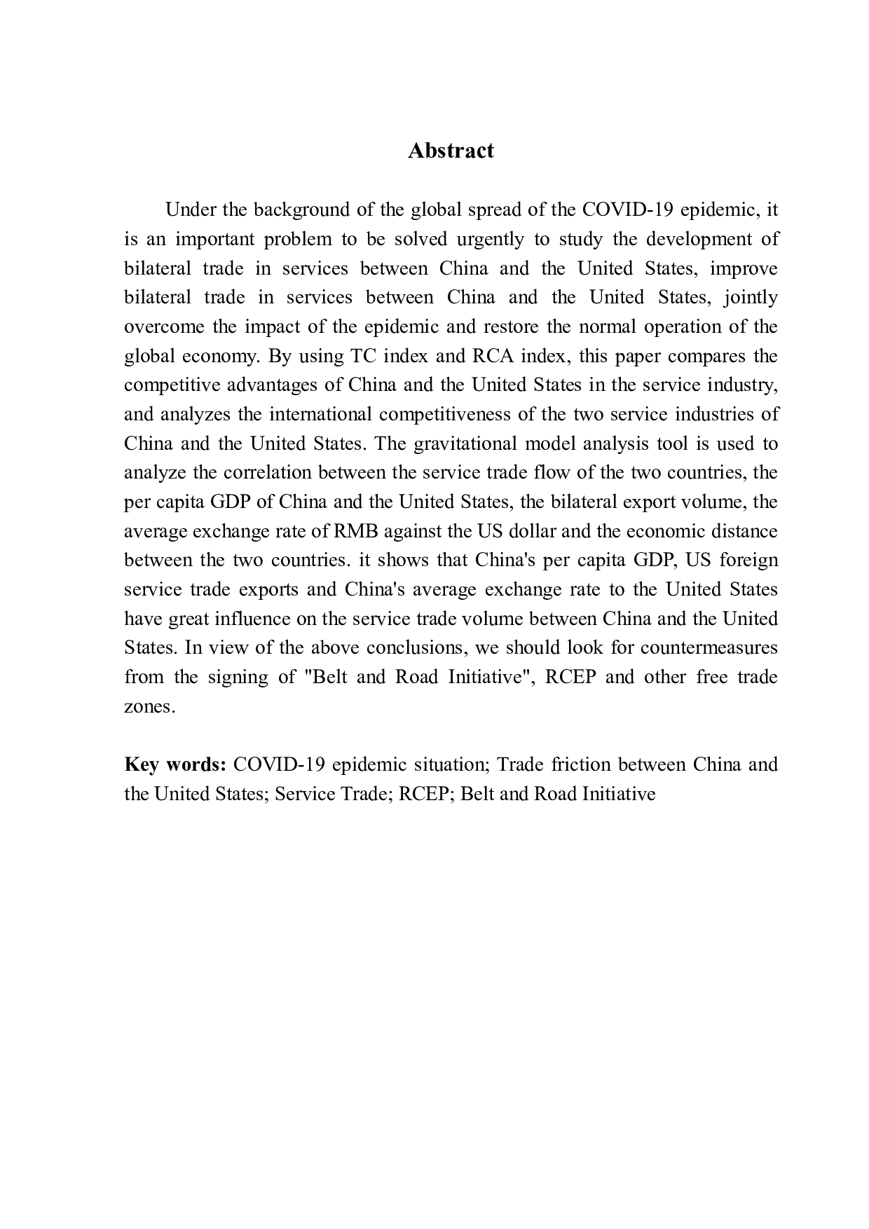 新冠疫情背景下中美服务贸易合作思路与对策-14532字.pdf 第2页