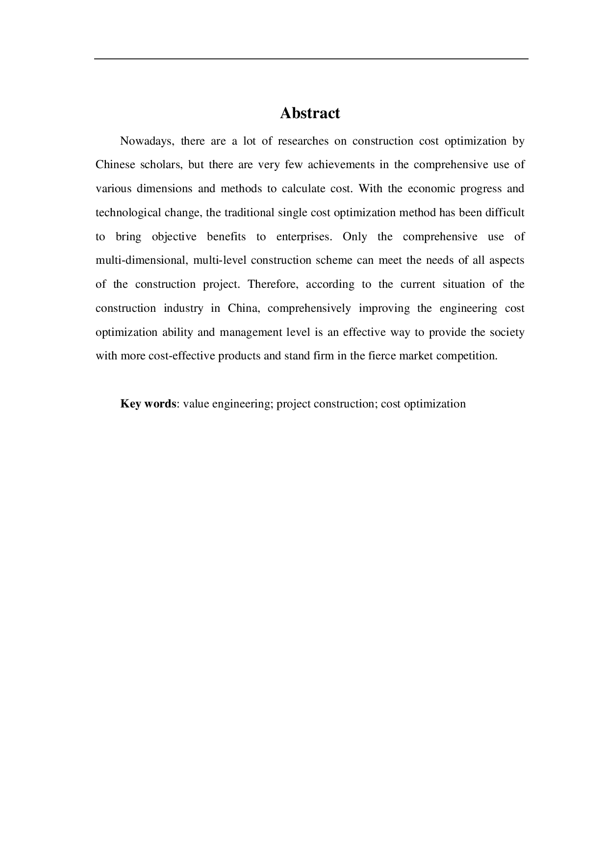 基于价值工程的建设工程施工成本优化研究-3769字.pdf 第1页