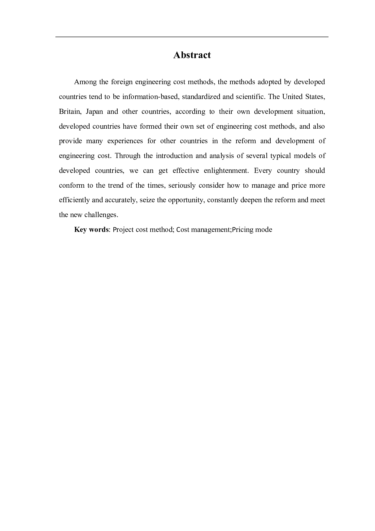 国外工程造价方法分析-3195字.pdf 第1页