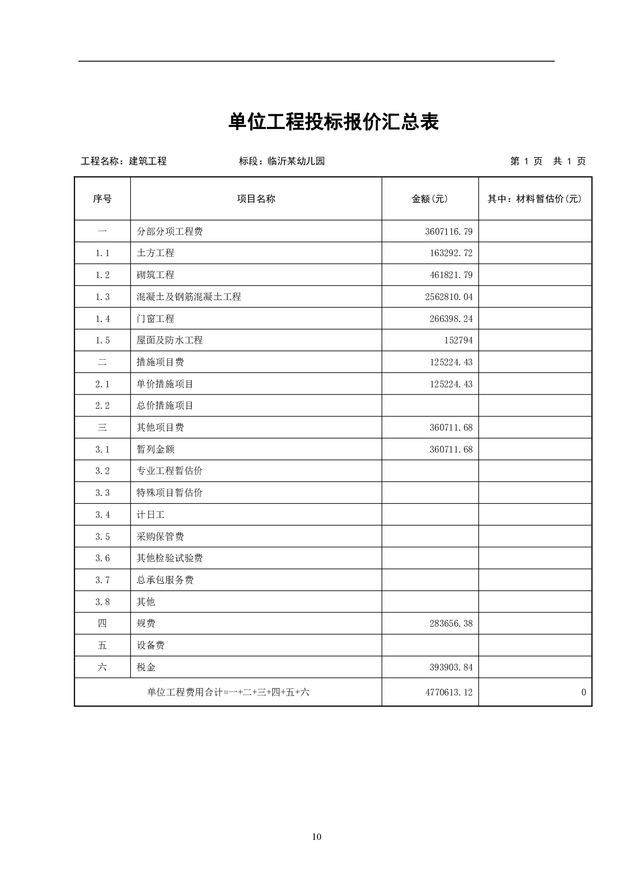 山东省临沂市某幼儿园工程造价文件-11680字.pdf 第10页