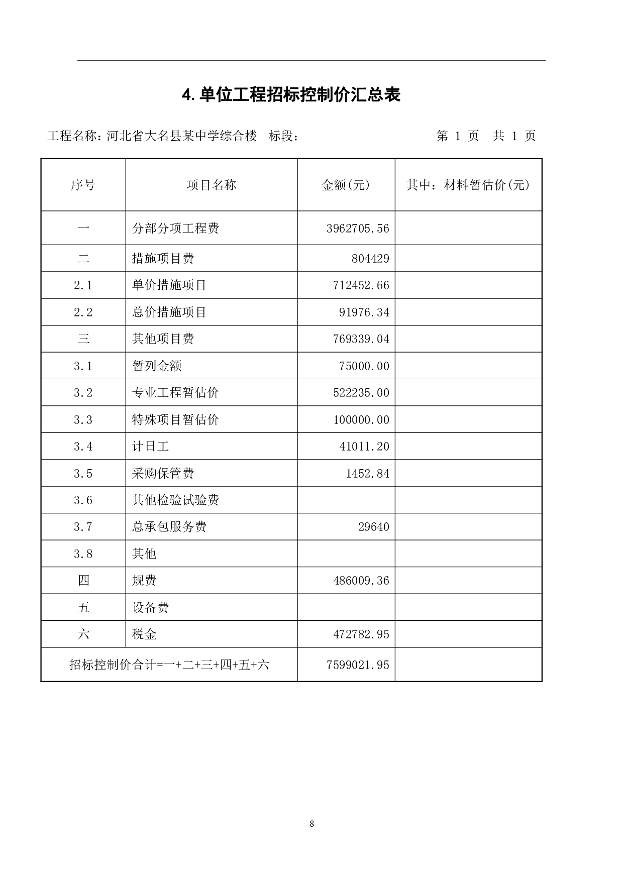 河北省大名县某中学工程造价文件-12124字.pdf 第10页