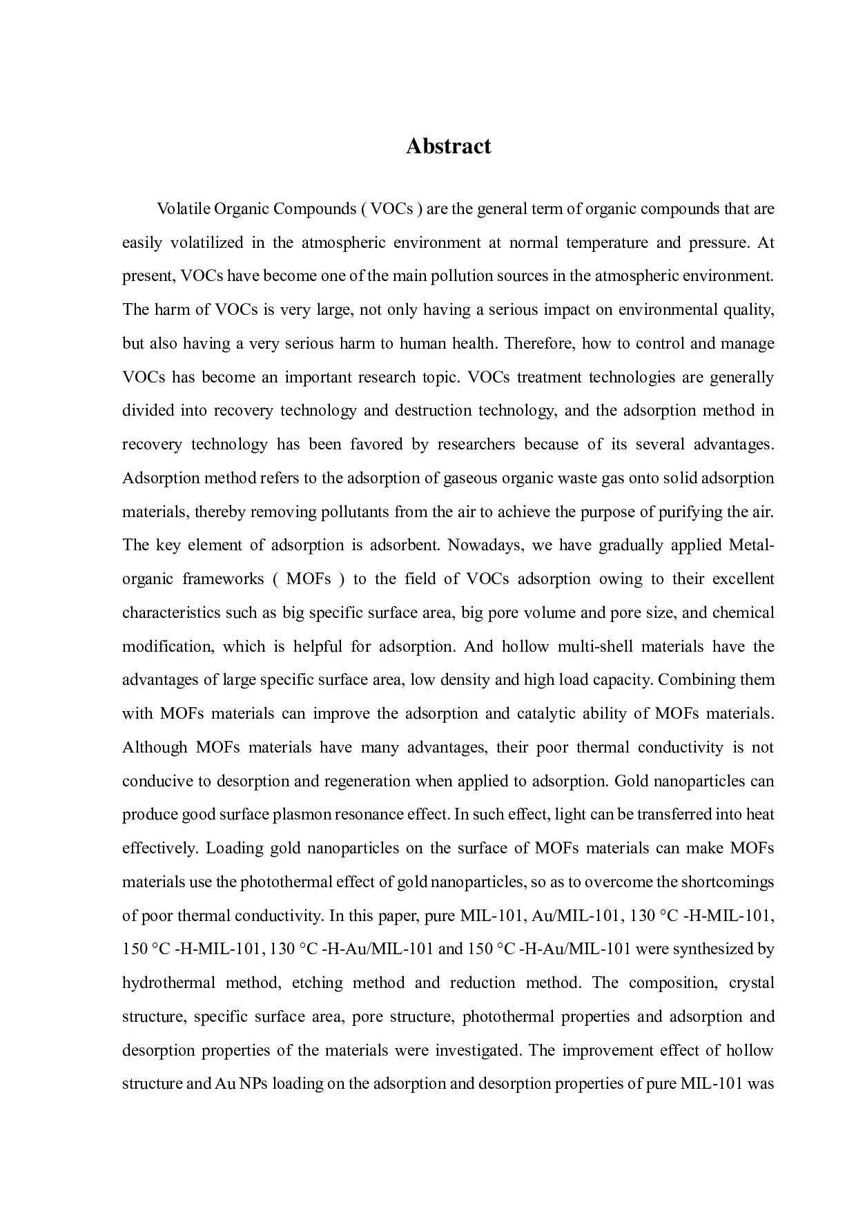 分级孔MOF基吸附剂的制备及其吸附-光控脱附VOCs性能研究-18147字.pdf 第4页