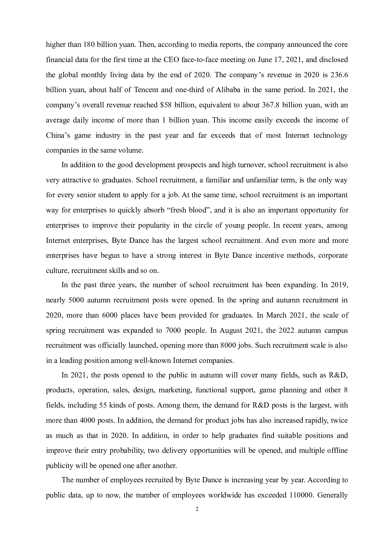 TheSWOTAnalysisofEmploymentSituationofInternetCompanies&mdash;ACaseStudyofByteDance-6620字.doc 第7页