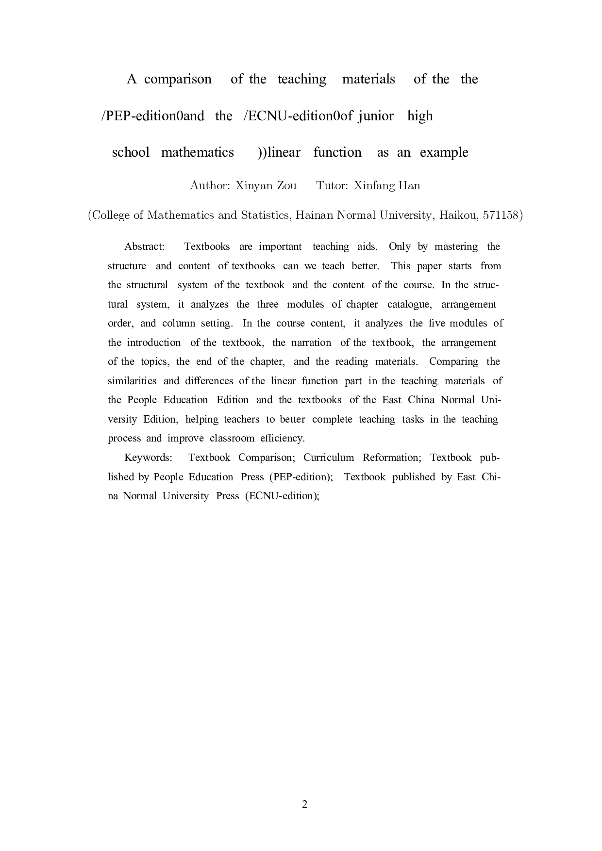 无法从提供的内容中提取出明确的论文题目，信息似乎被乱码或特殊字符覆盖。请确认文档封面文本是否完整或提供清晰文本版本。-1127字.docx 第3页