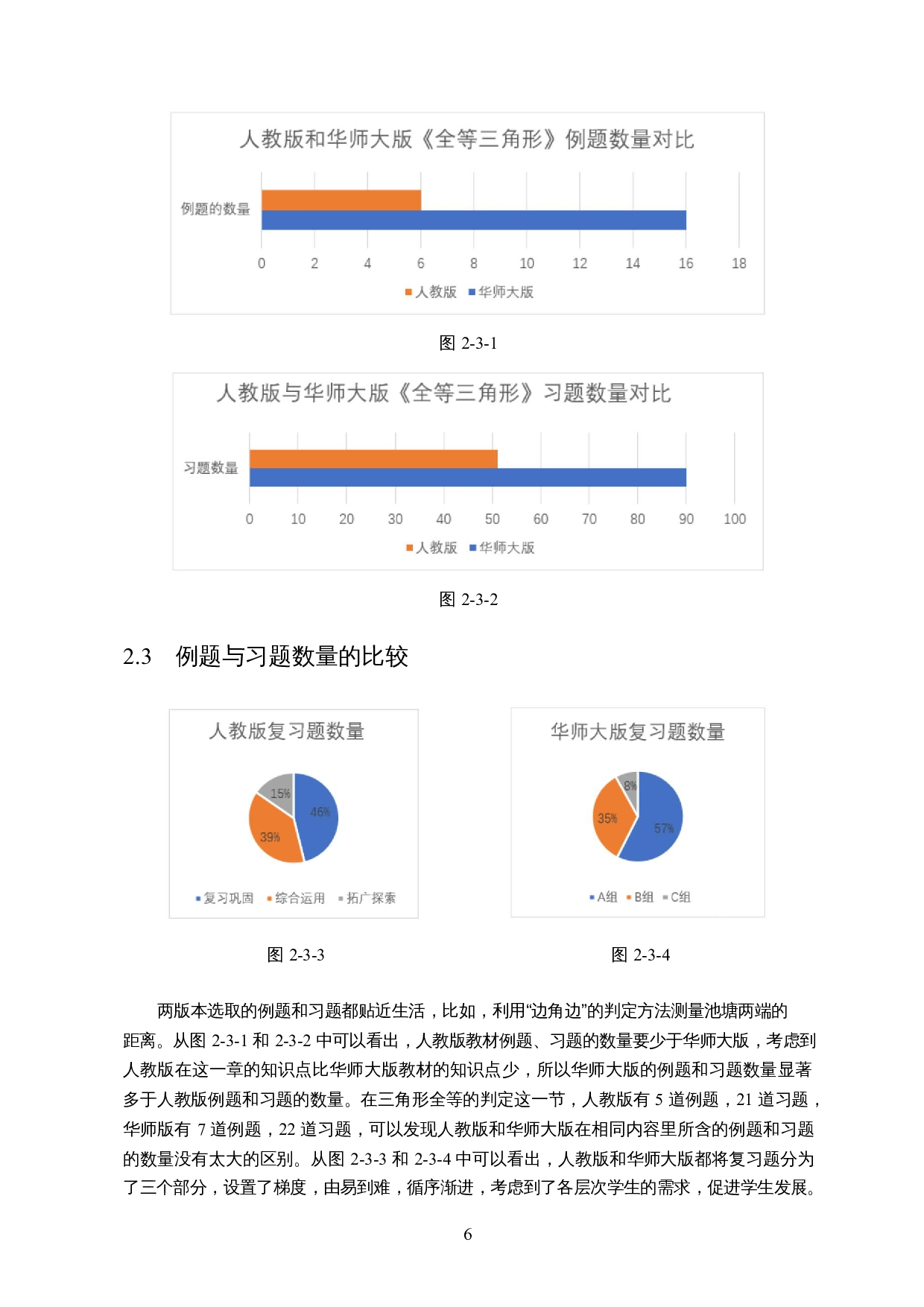 人教版和华师大版初中数学教材对比研究分析&mdash;&mdash;以&ldquo;全等三角形为例&rdquo;-8233字.docx 第8页