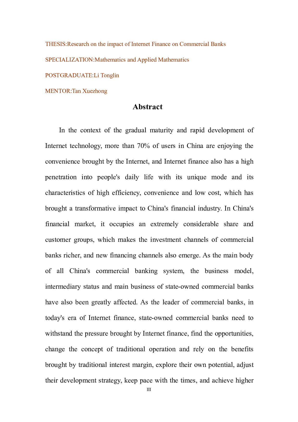 互联网金融对商业银行的影响研究-10352字.pdf 第1页