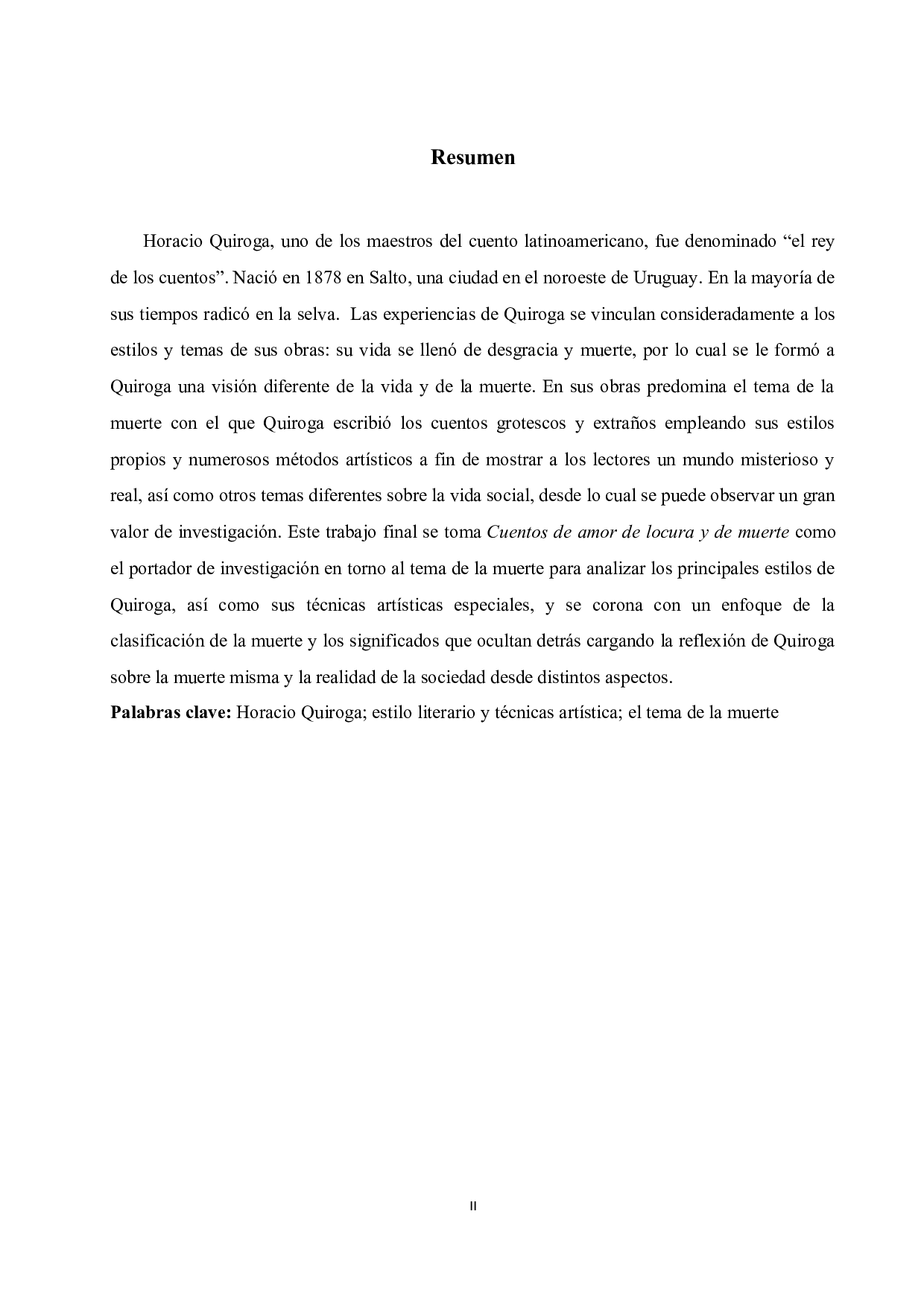 浅析奥拉西奥&bull;基罗加的主要写作风格和主题&mdash;&mdash;以《爱情、疯狂和死亡的故事》为例-7603字.docx 第2页
