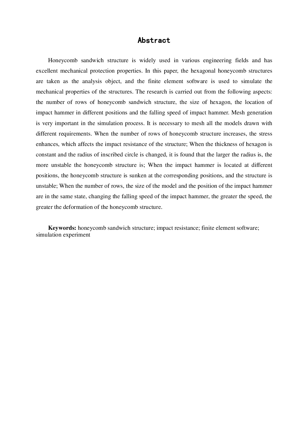 仿生蜂窝夹心结构的抗冲击性能分析-13894字.pdf 第2页