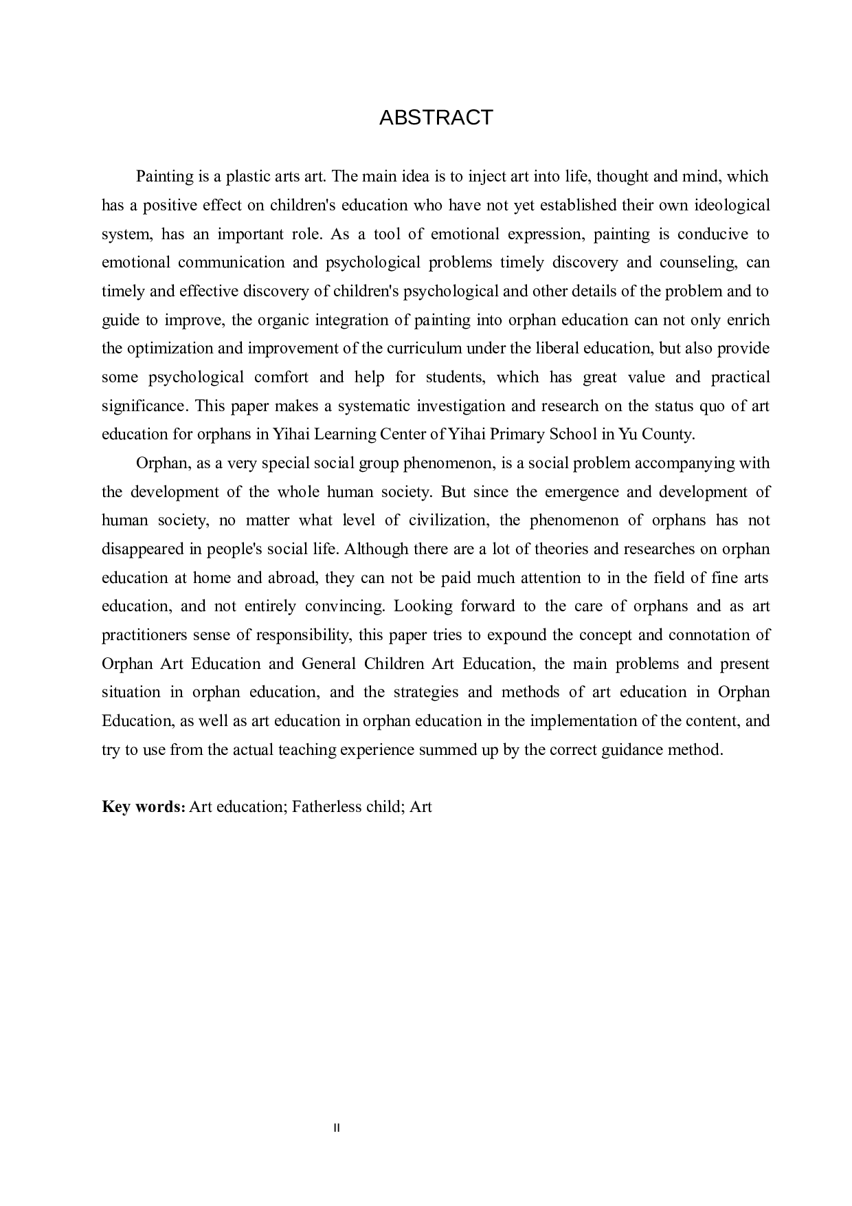 美术教育对孤儿的影响及实践研究&mdash;&mdash;以益海助学中心为例-9978字.docx 第2页