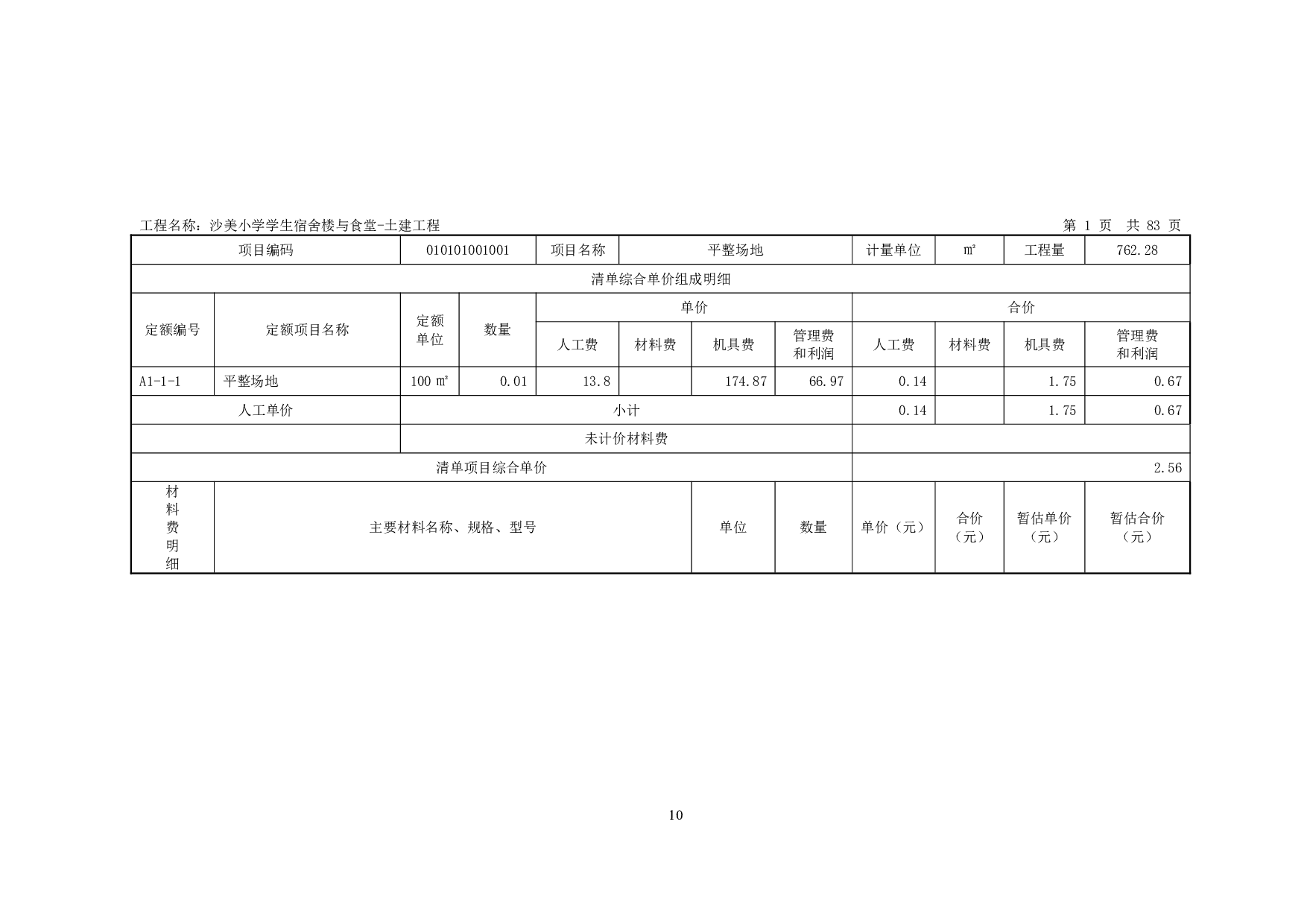 沙美小学学生宿舍楼与食堂土建工程单位工程招标控制价汇总表-26810字.pdf 第9页