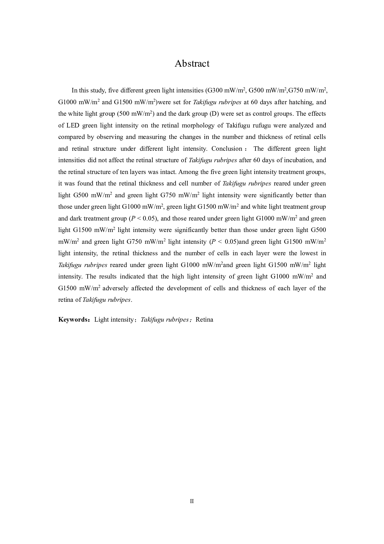 LED绿光强度对红鳍东方鲀视网膜层数及厚度的影响-12150字.pdf 第3页