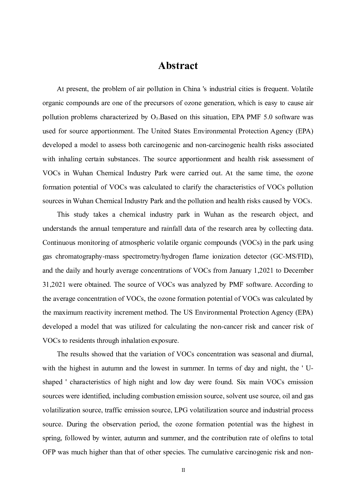 某化工园区大气VOCs源解析及健康风险评估-19712字.docx 第2页