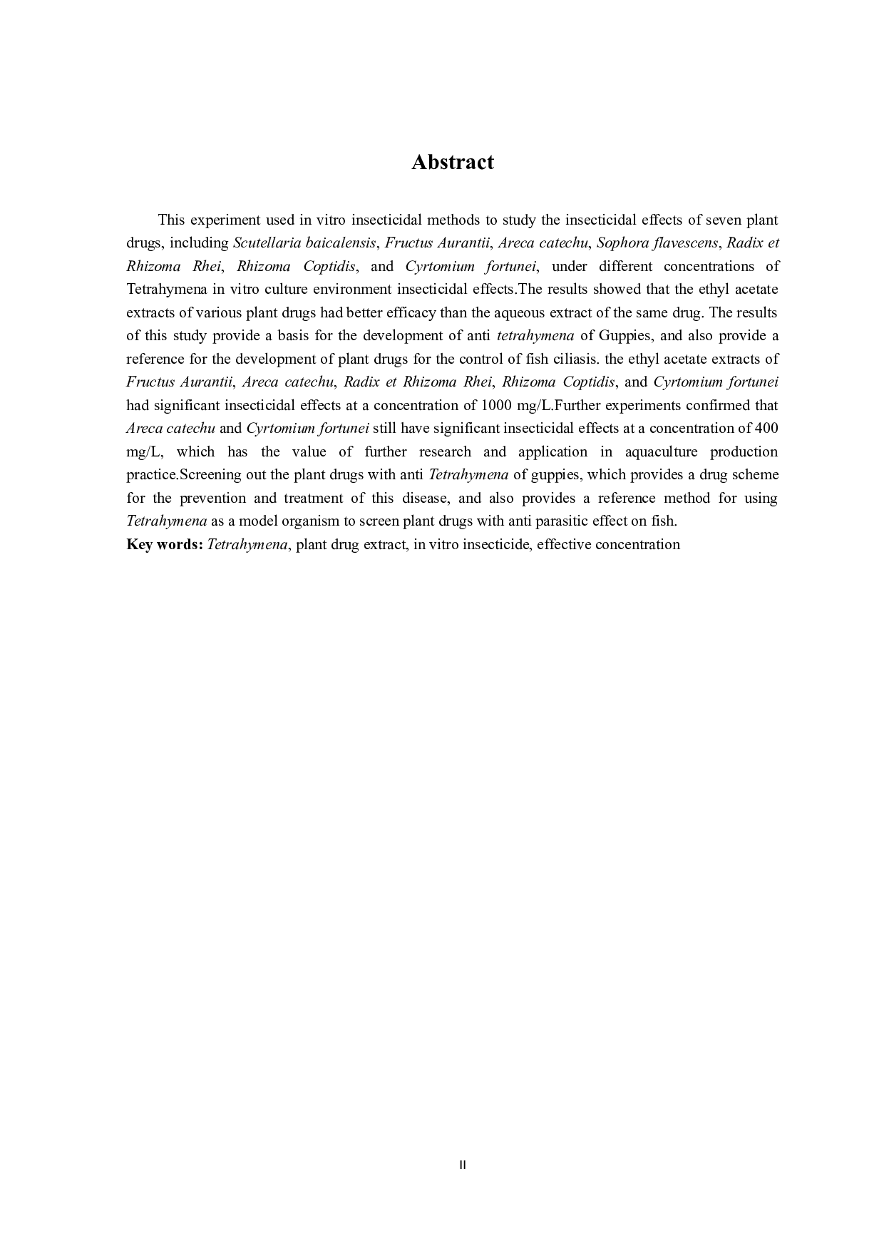 抗孔雀鱼源四膜虫植物药物的筛选与评价-9409字.docx 第3页