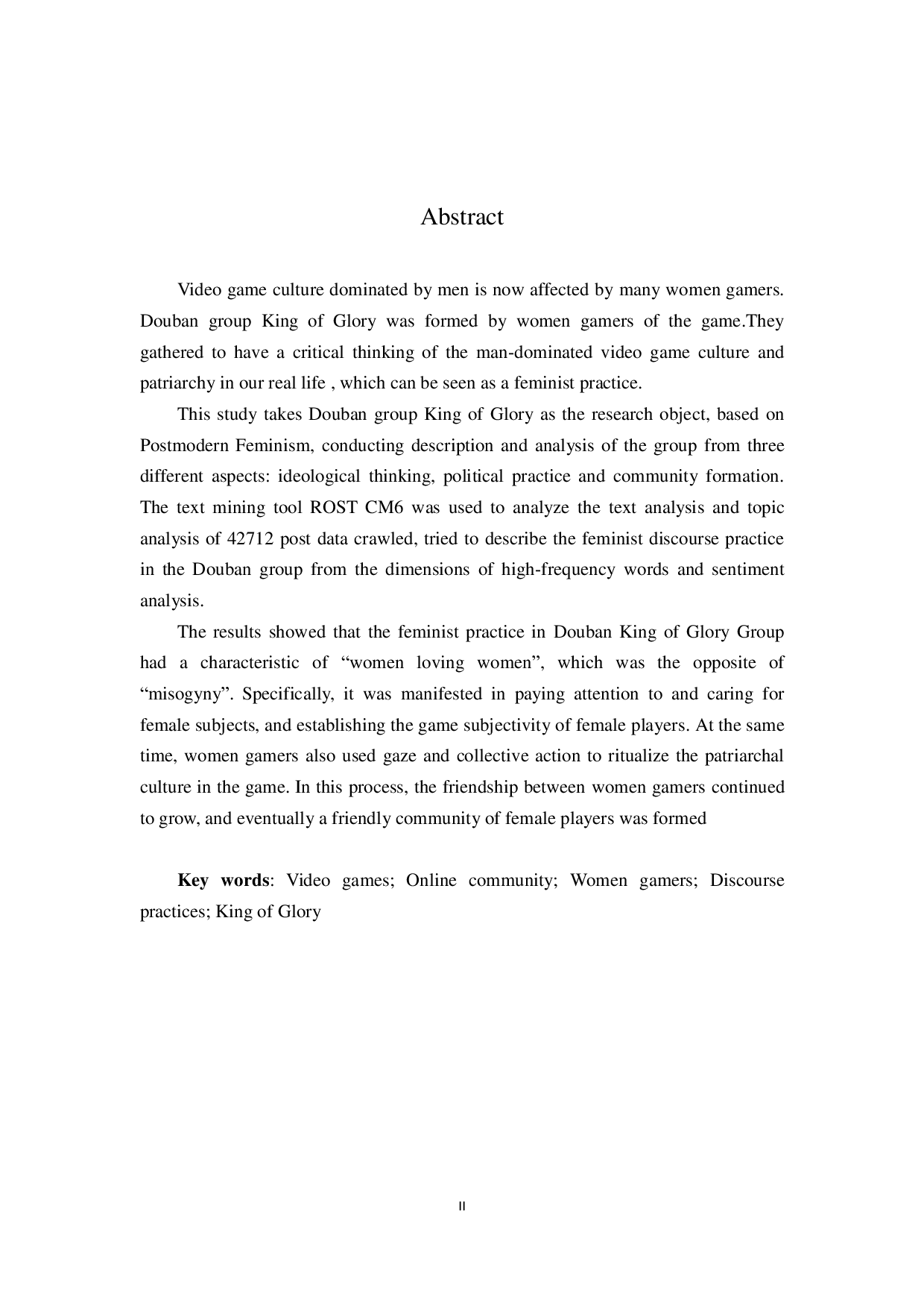 网络游戏趣缘社群中的女性主义话语研究 &mdash;&mdash;基于豆瓣&ldquo;王者荣耀&rdquo;小组-20041字.pdf 第2页