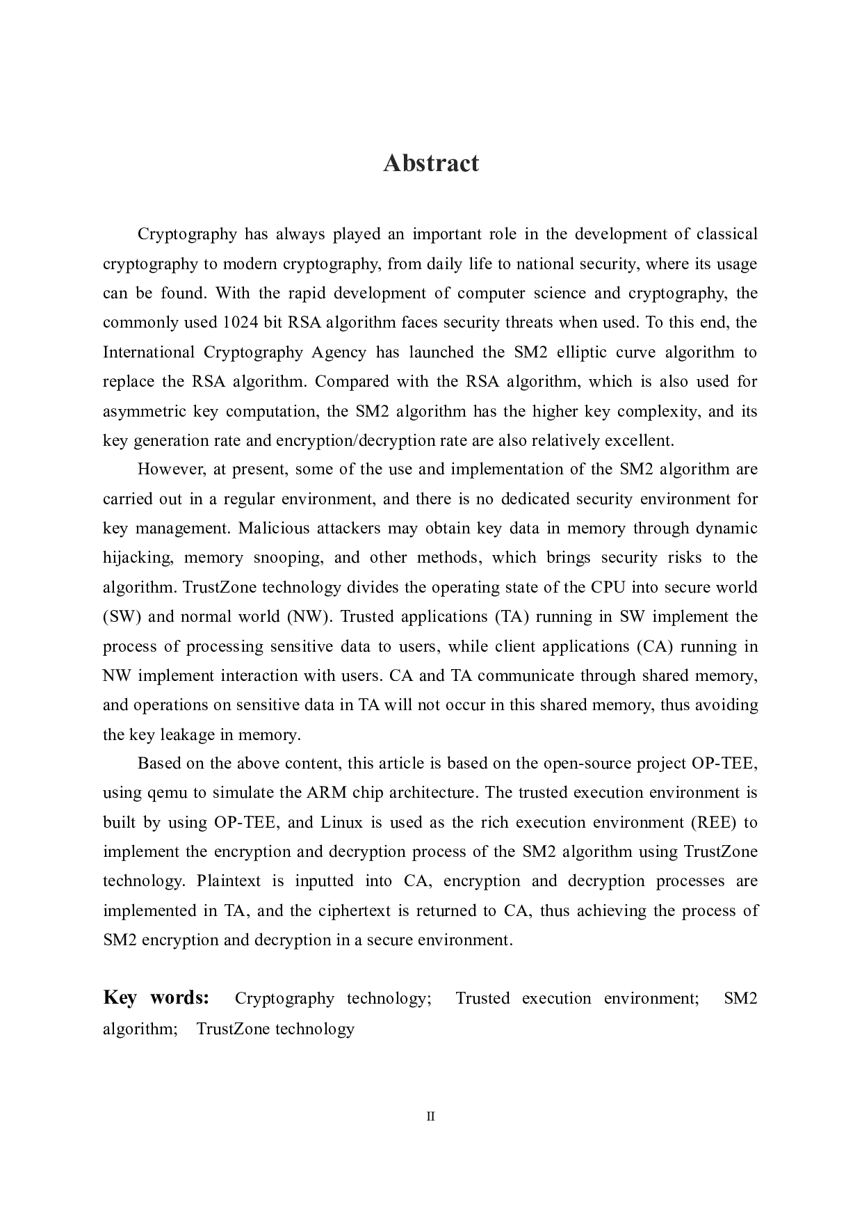 SM2在TrustZone平台下的实现方法研究-10746字.docx 第2页