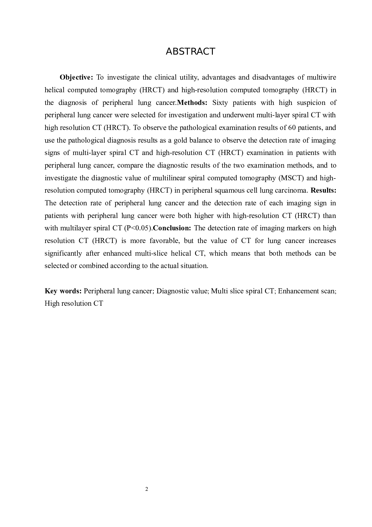 周围型肺癌诊断中多层螺旋CT与高分辨率CT的应用价值-8603字.docx 第2页