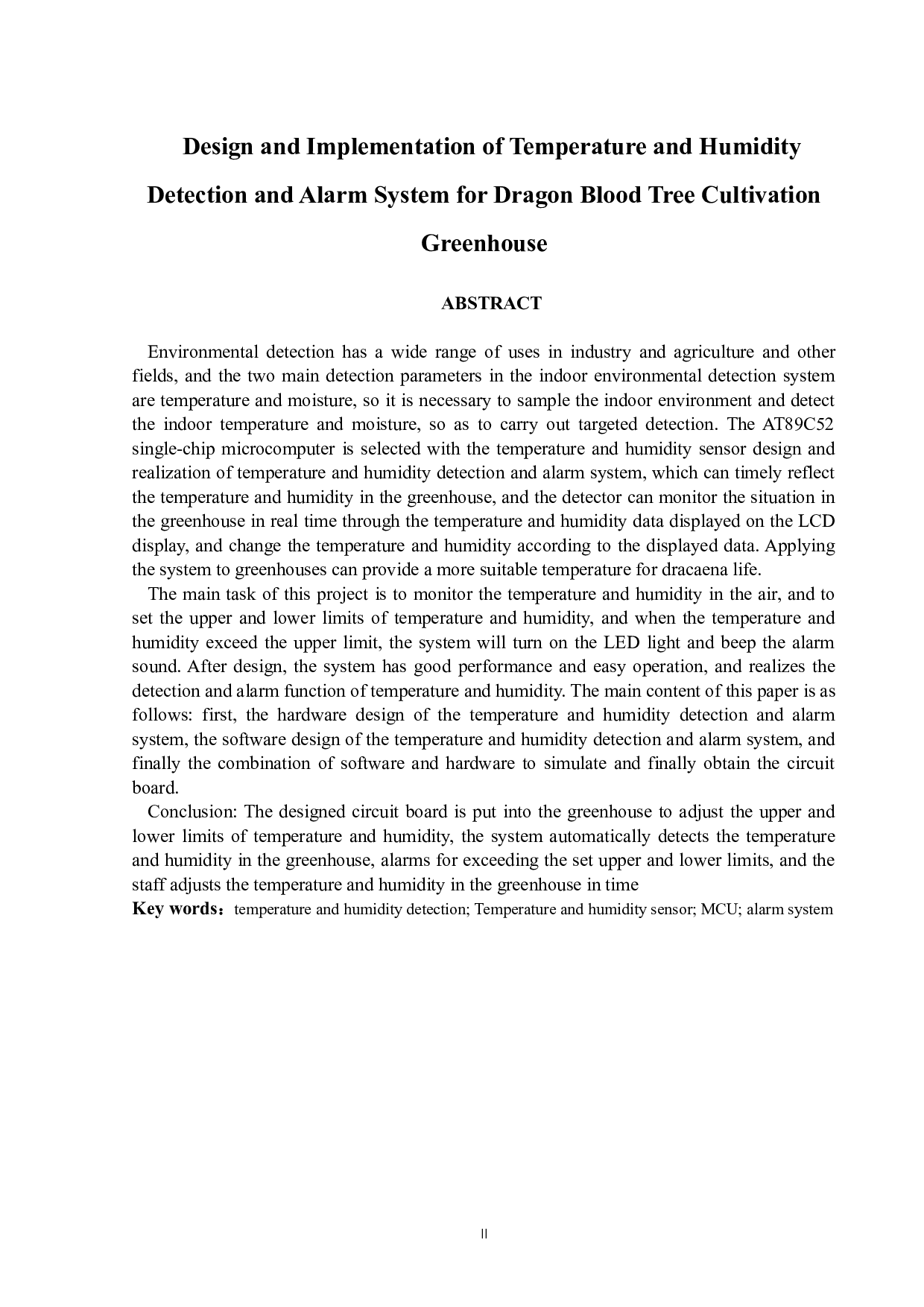 龙血树栽培温室内温湿度检测和报警系统的设计与实现-10929字.docx 第2页