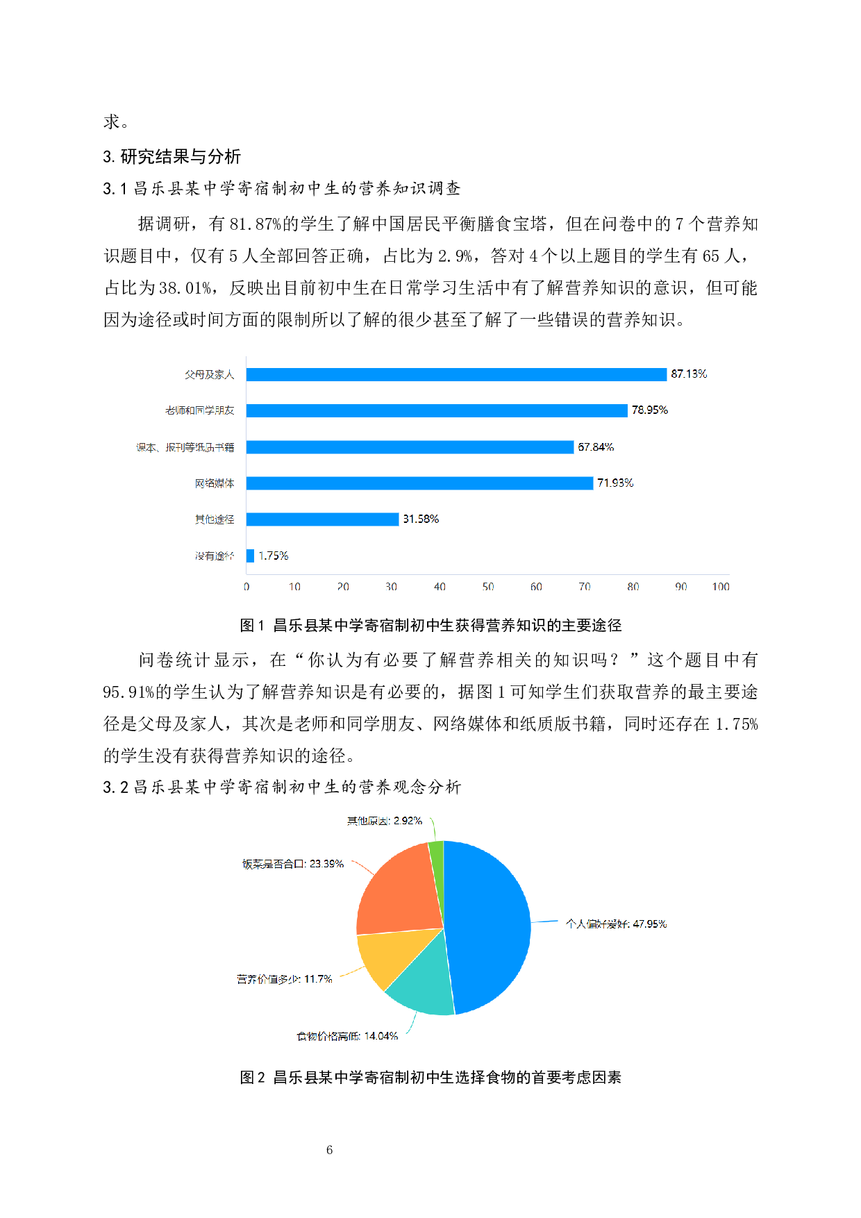 中学生营养与膳食知信行调查研究&mdash;&mdash;以昌乐县某中学为例-10860字.docx 第7页