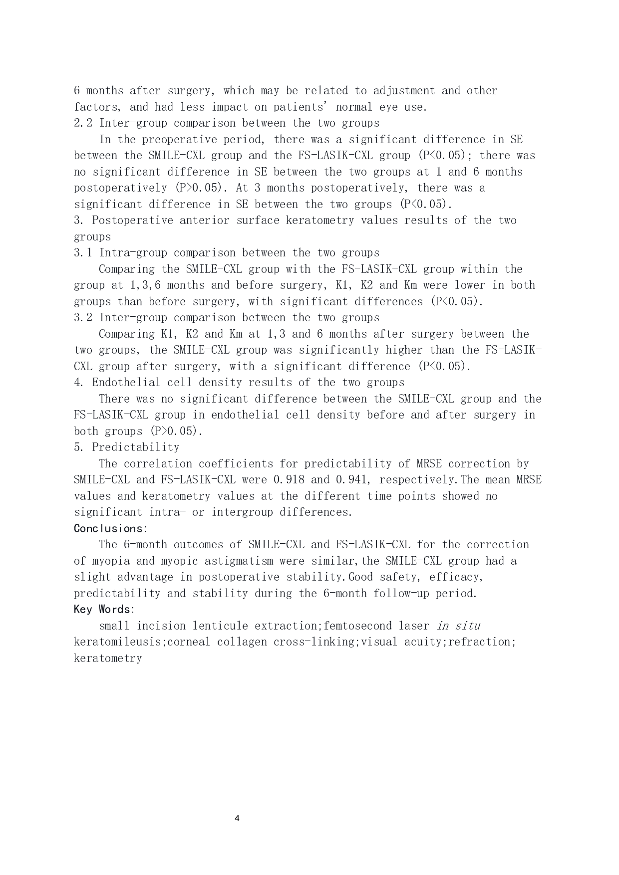全飞秒联合快速交联与半飞秒联合快速交联手术后临床效果对比研究-9234字.docx 第5页