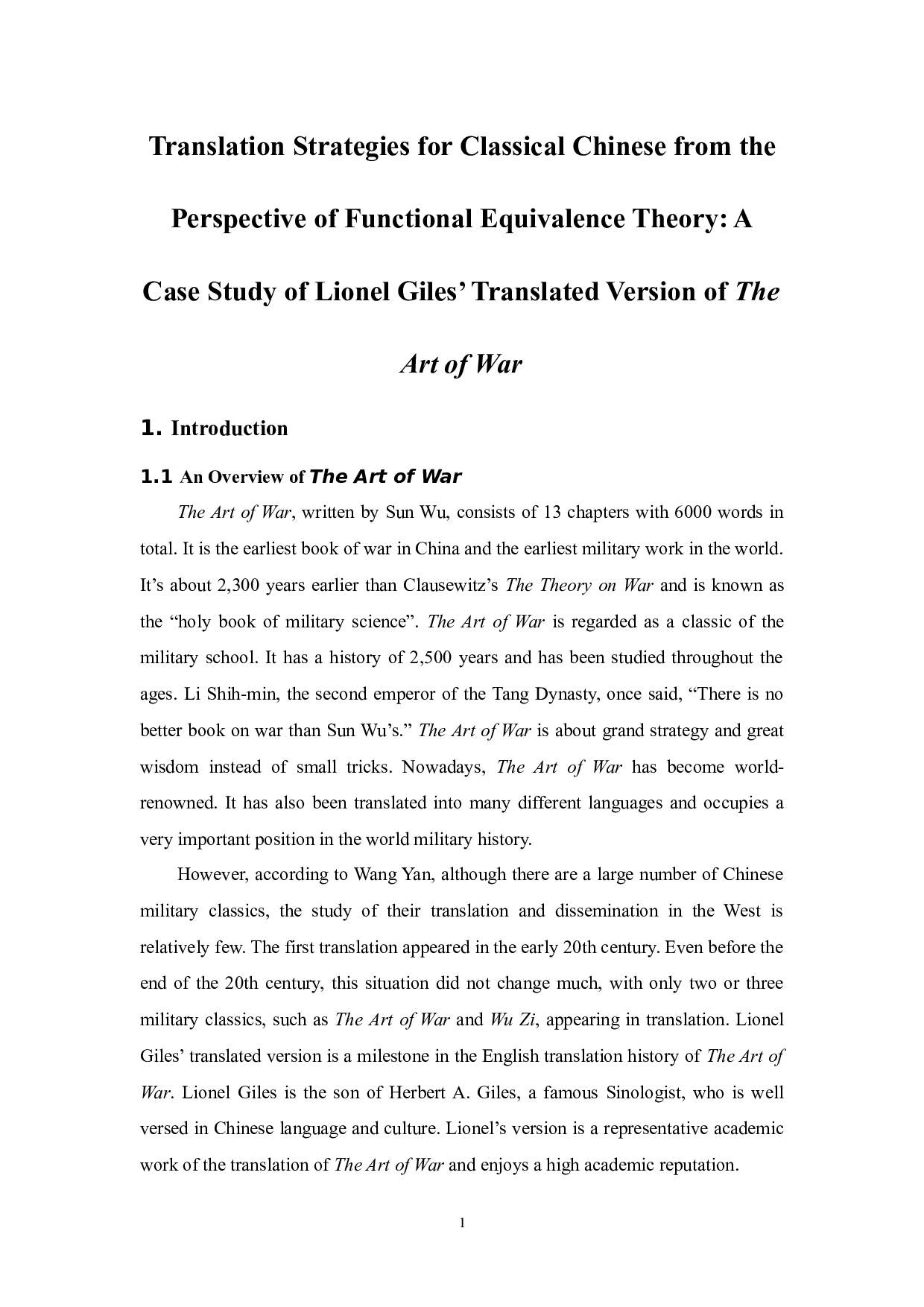 功能对等理论视角下的文言文翻译策略&mdash;&mdash;以莱昂内尔&middot;贾尔斯的《孙子兵法》英译本为例-6252字.docx 第3页