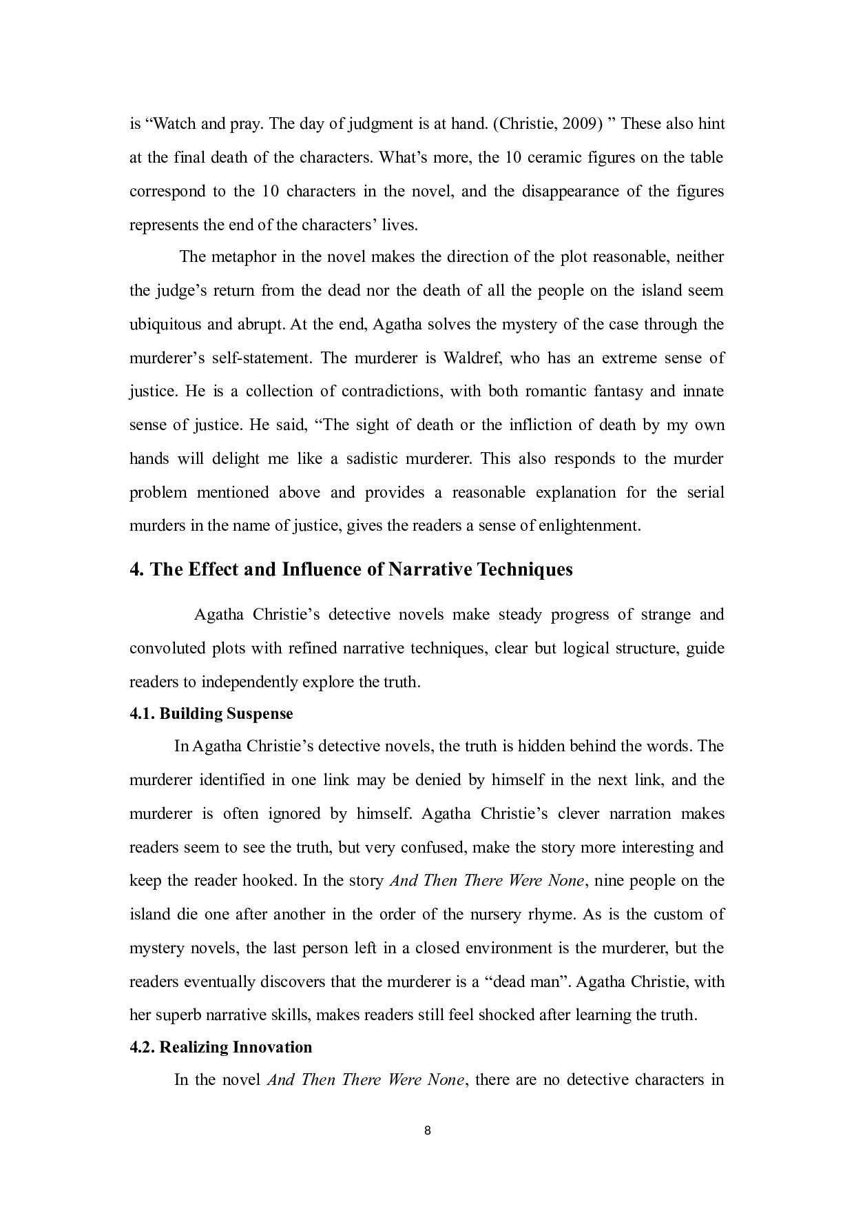 论阿加莎&middot;克里斯蒂的小说《无人生还》的叙事技巧-3928字.docx 第9页