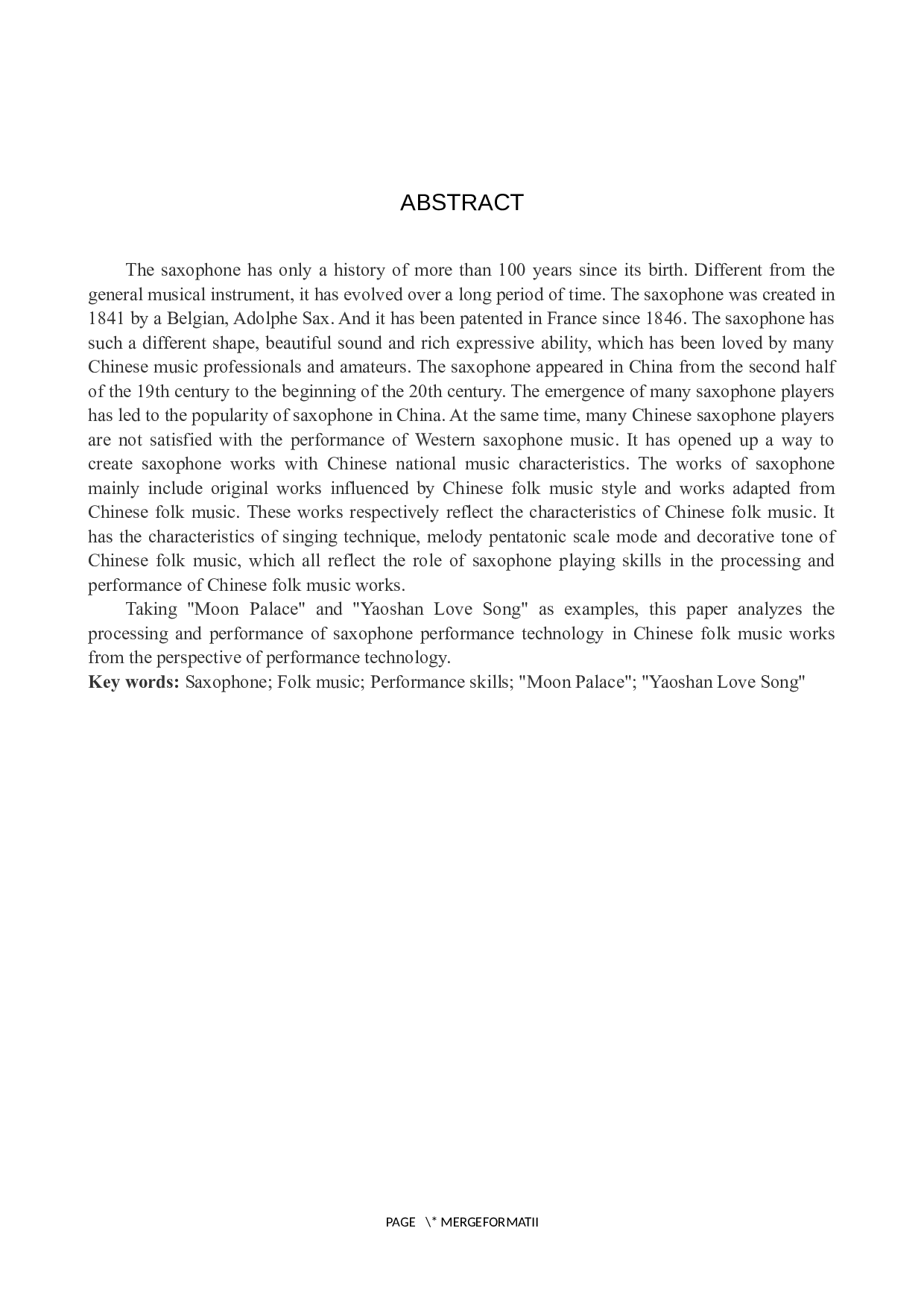 萨克斯管演奏技巧在中国民族音乐作品中的表现与处理&mdash;&mdash;以《月宫》、《瑶山情歌》为例-13615字.docx 第2页