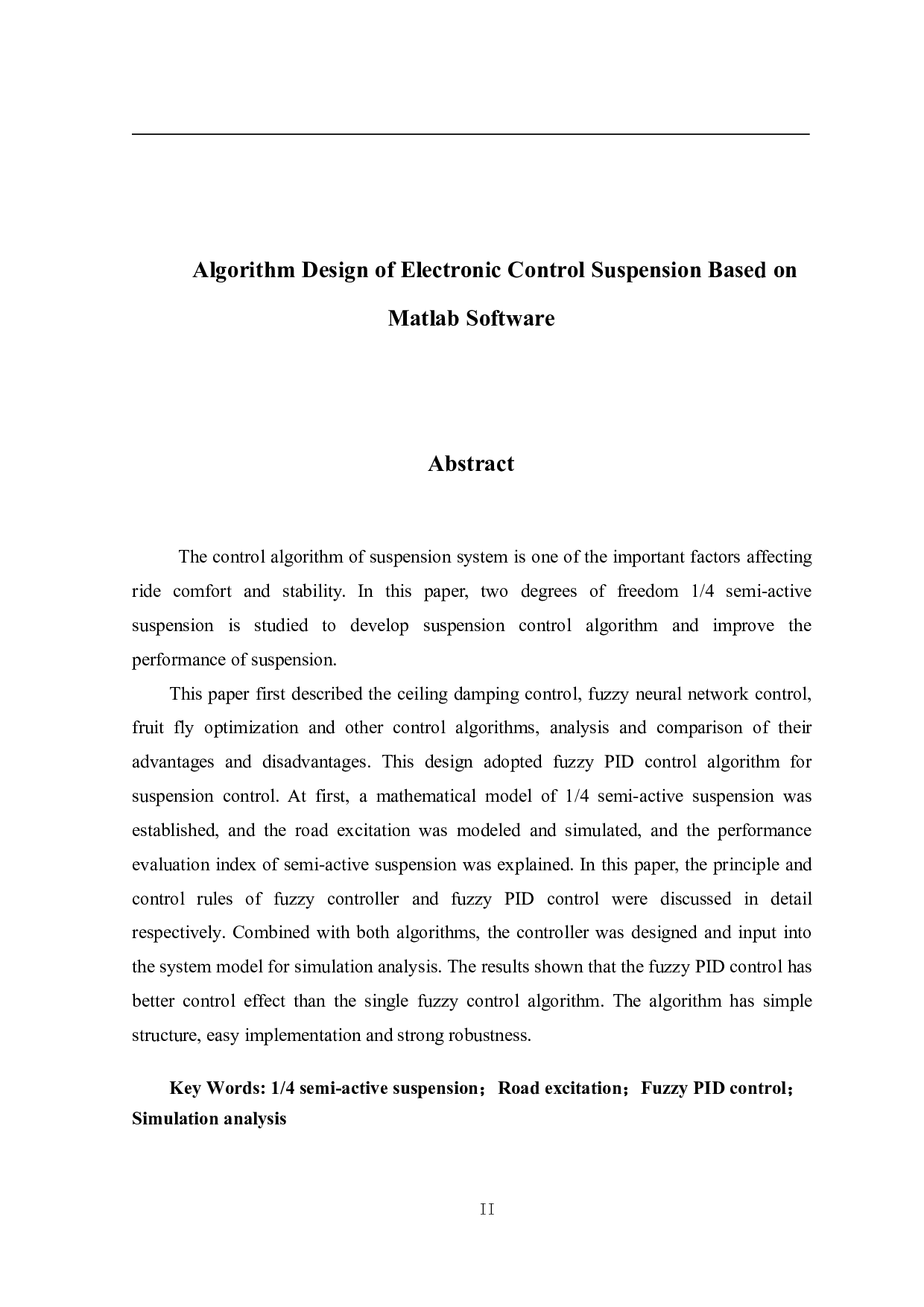 基于 Matlab 软件的电子控制悬架算法设计-18533字.pdf 第2页