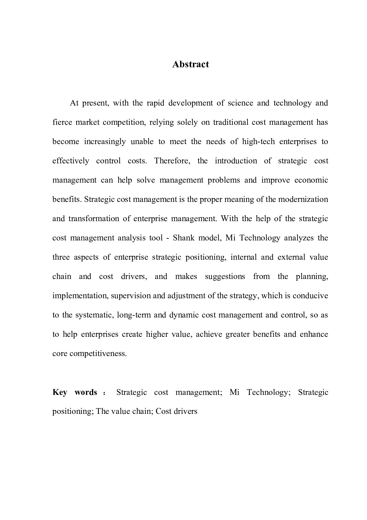 公司战略成本管理研究&mdash;&mdash;以小米科技为例-13668字.docx 第2页