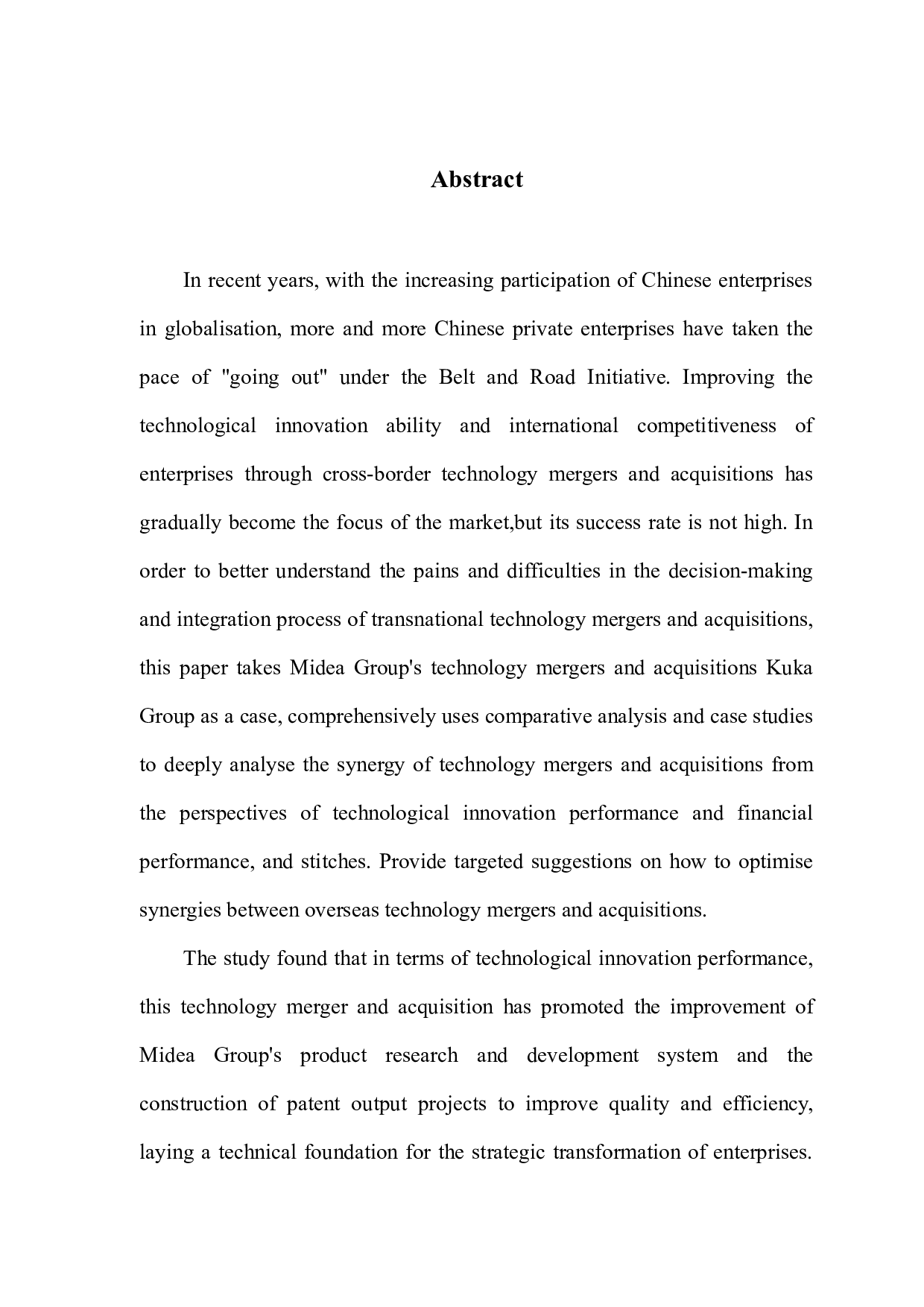 跨国技术并购绩效研究&mdash;&mdash;以美的集团收购德国库卡为例-15417字.docx 第2页