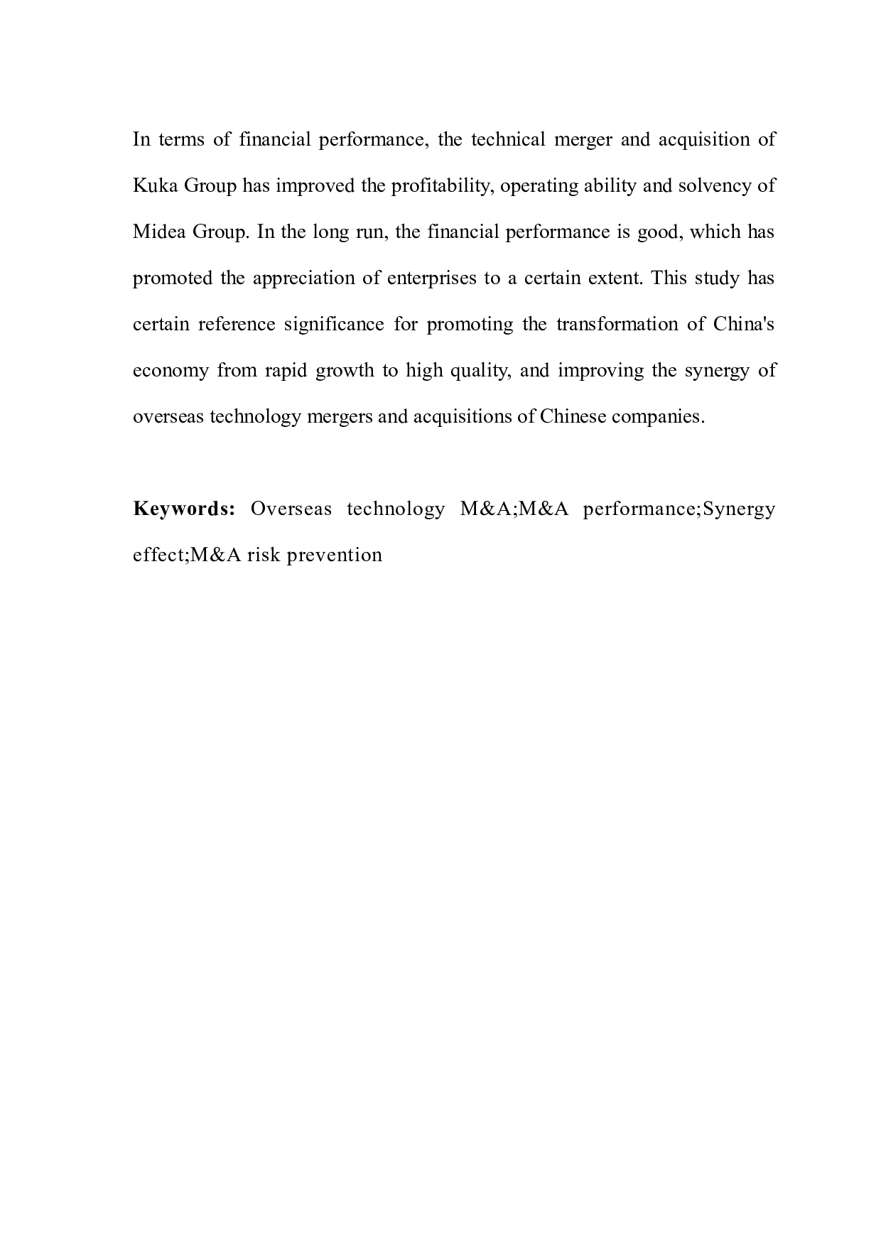 跨国技术并购绩效研究&mdash;&mdash;以美的集团收购德国库卡为例-15417字.docx 第3页