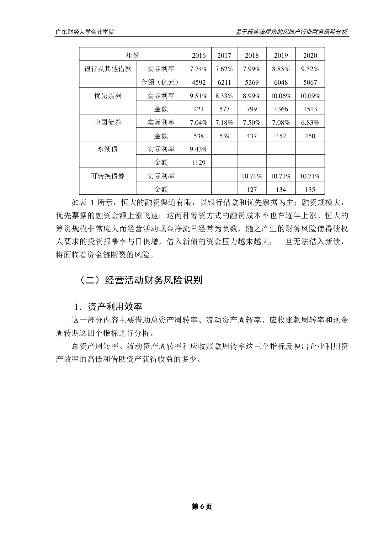 基于现金流视角的房地产行业财务风险分析-以恒大集团为例-10986字.pdf 第10页