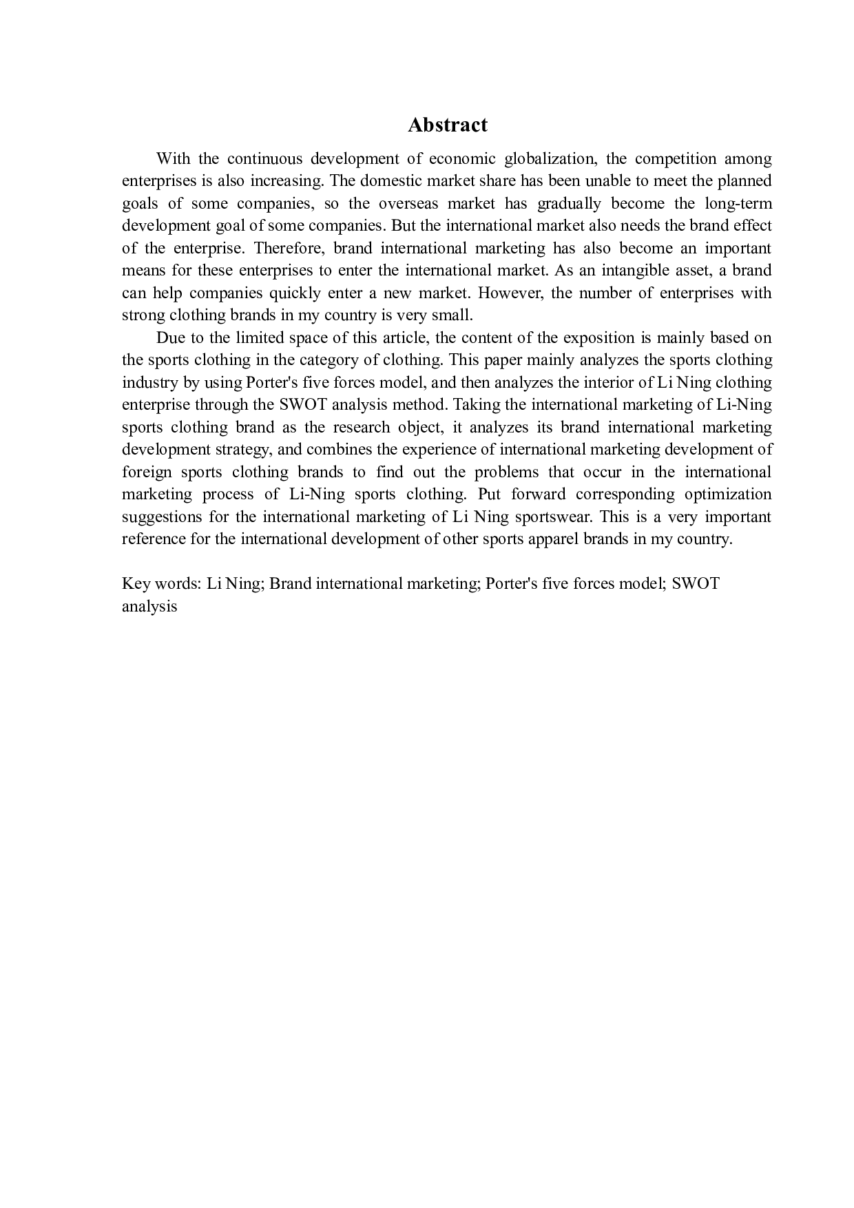 我国服装品牌国际营销策略研究&mdash;以李宁为例-14025字.docx 第2页