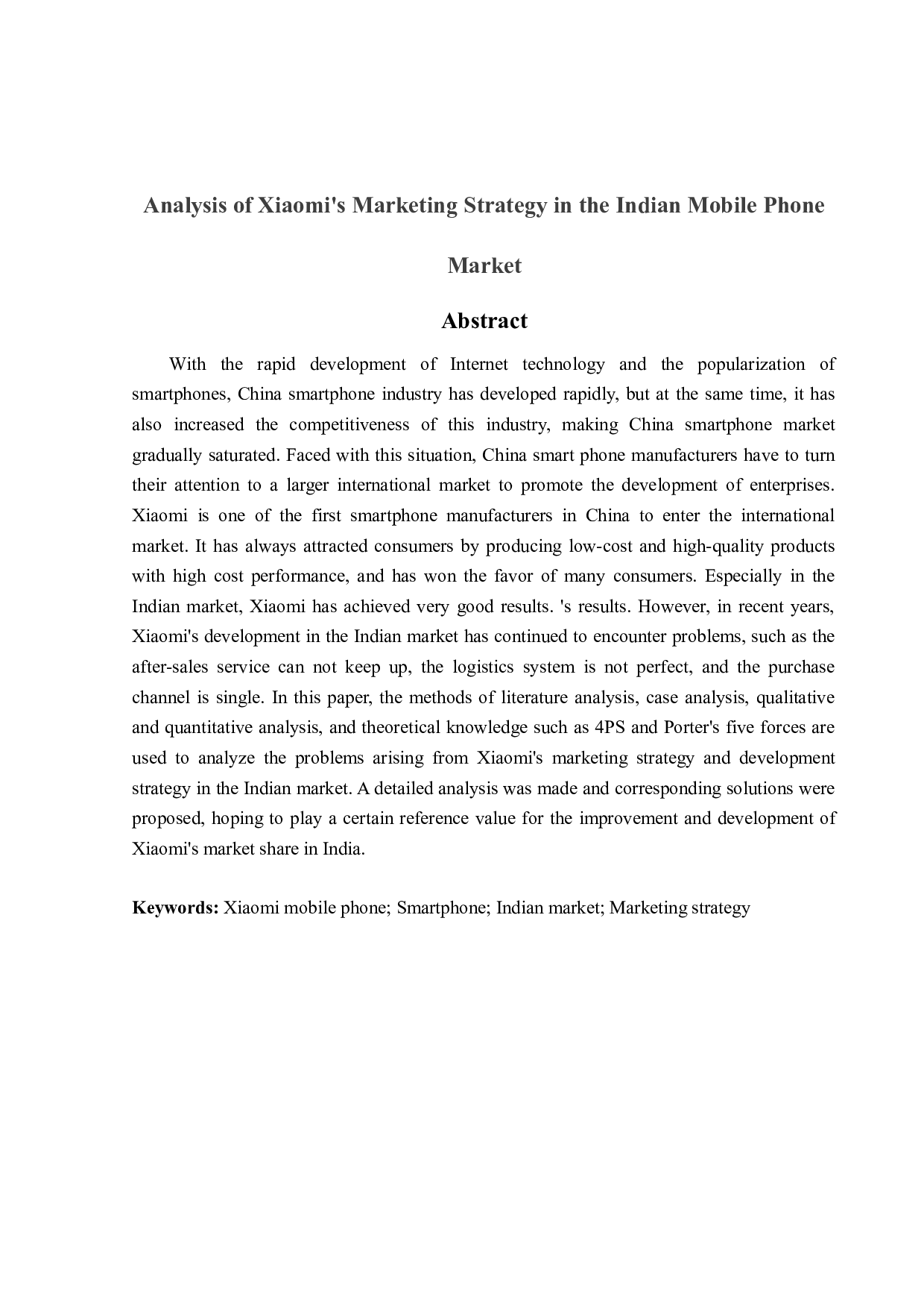 小米公司在印度手机市场的营销策略分析-15524字.docx 第2页