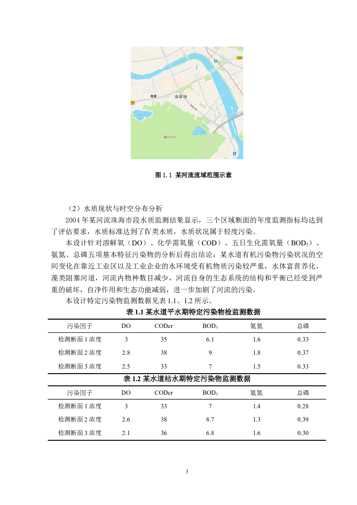 珠海市某河流污染物质的时空分布分析与处理&mdash;河流主要特征污染物治理与生态系统修复-12948字.doc 第7页