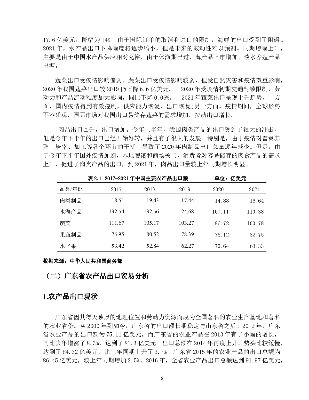 双循环背景下广东省农产品出口贸易存在的问题及对策研究-12750字.docx 第10页