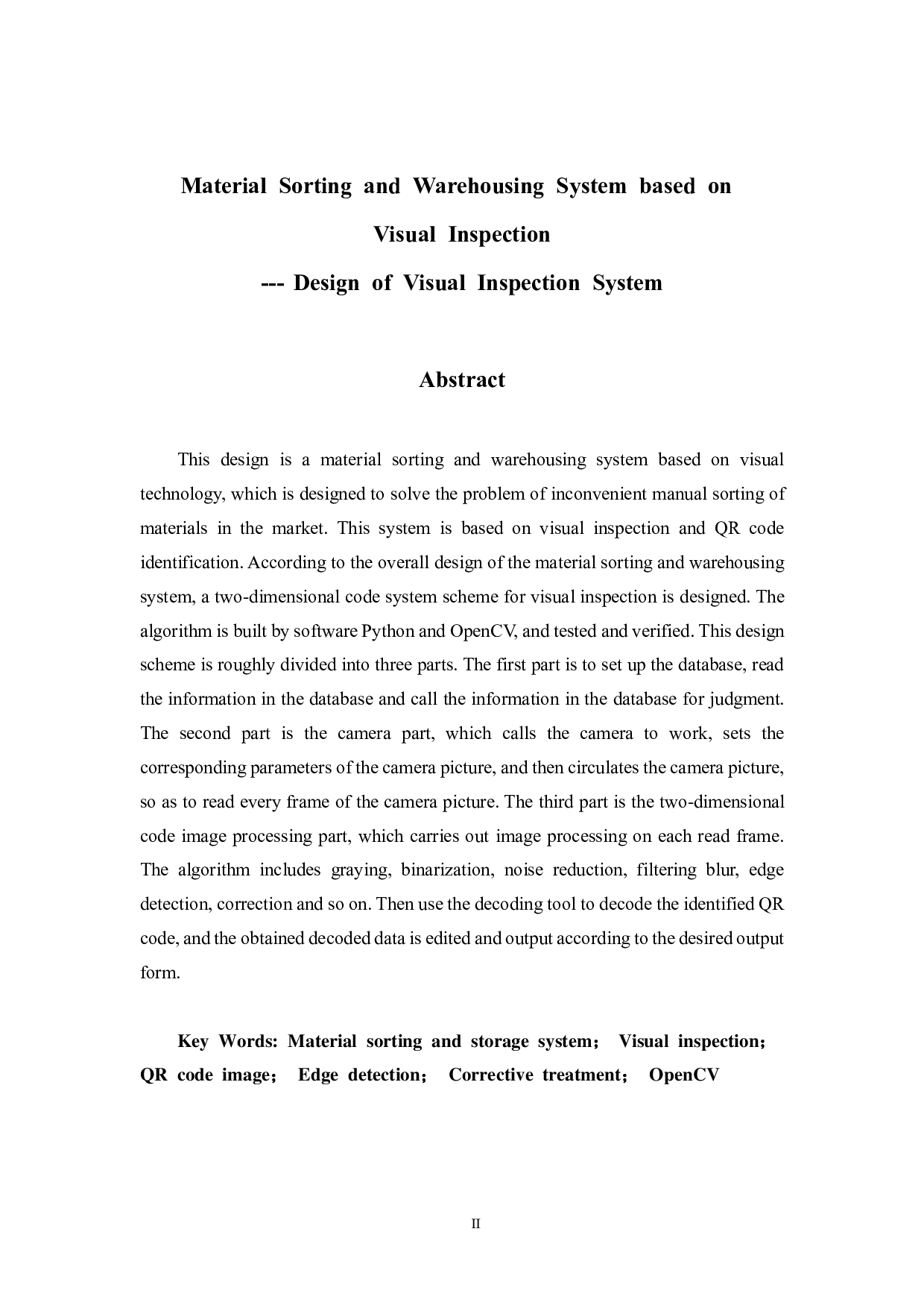 基于视觉检测的物料分拣仓储系统-20789字.pdf 第2页