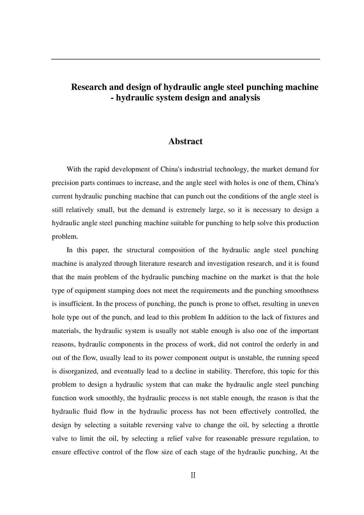液压角钢冲孔机的研究与设计&mdash;&mdash;液压系统设计及分析-12720字.pdf 第2页