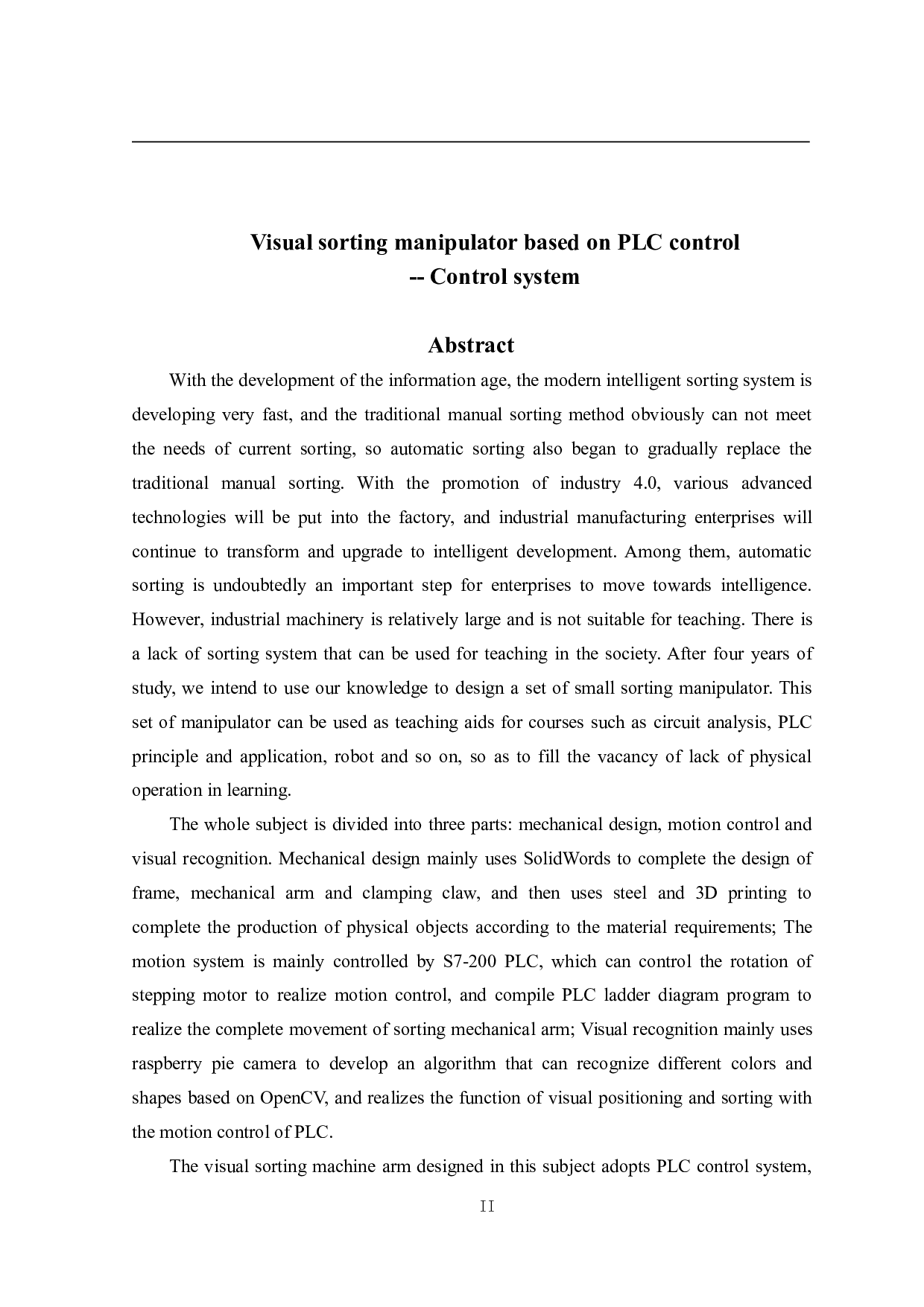 基于PLC控制的视觉分拣机械臂-12321字.pdf 第2页