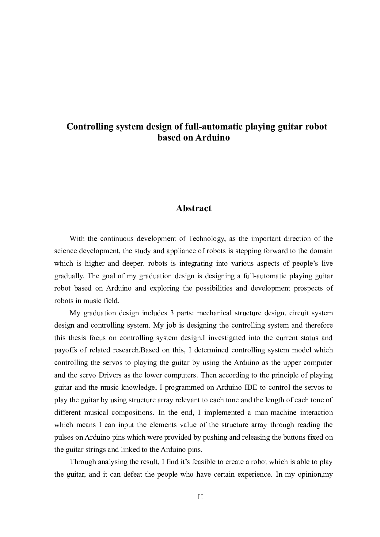 基于arduino的全自动弹奏吉他机器-14962字.docx 第1页