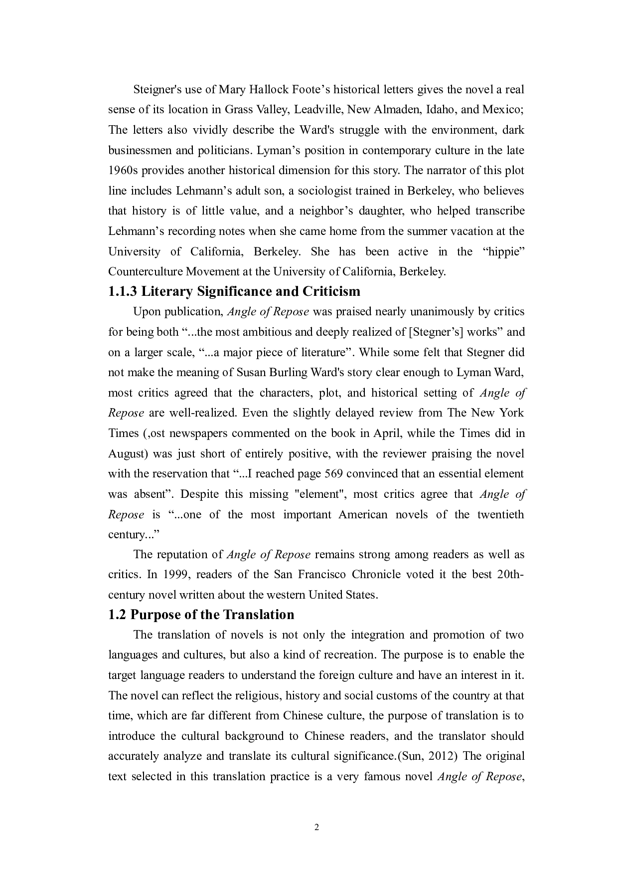 翻译目的论指导下《休眠角》（节选）翻译报告-30408字.doc 第5页