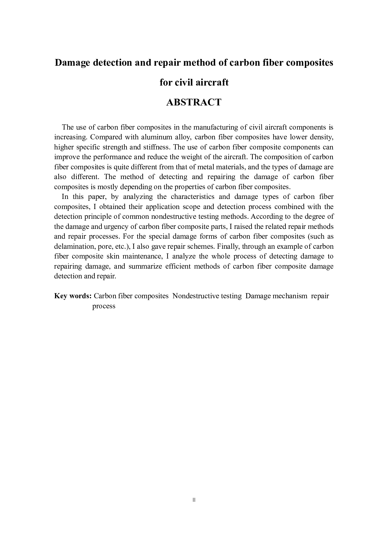 民用飞机碳纤维复合材料损伤的检测和修复方法-13109字.docx 第1页