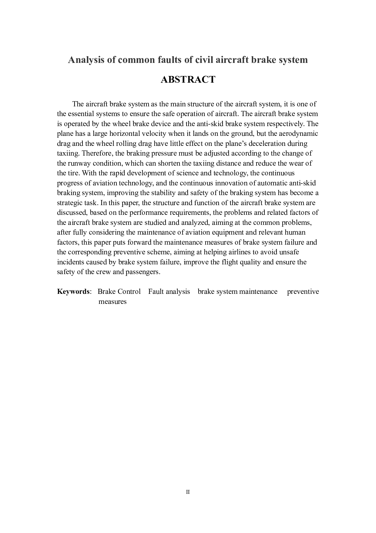 民用飞机刹车系统常见故障分析-10827字.docx 第2页