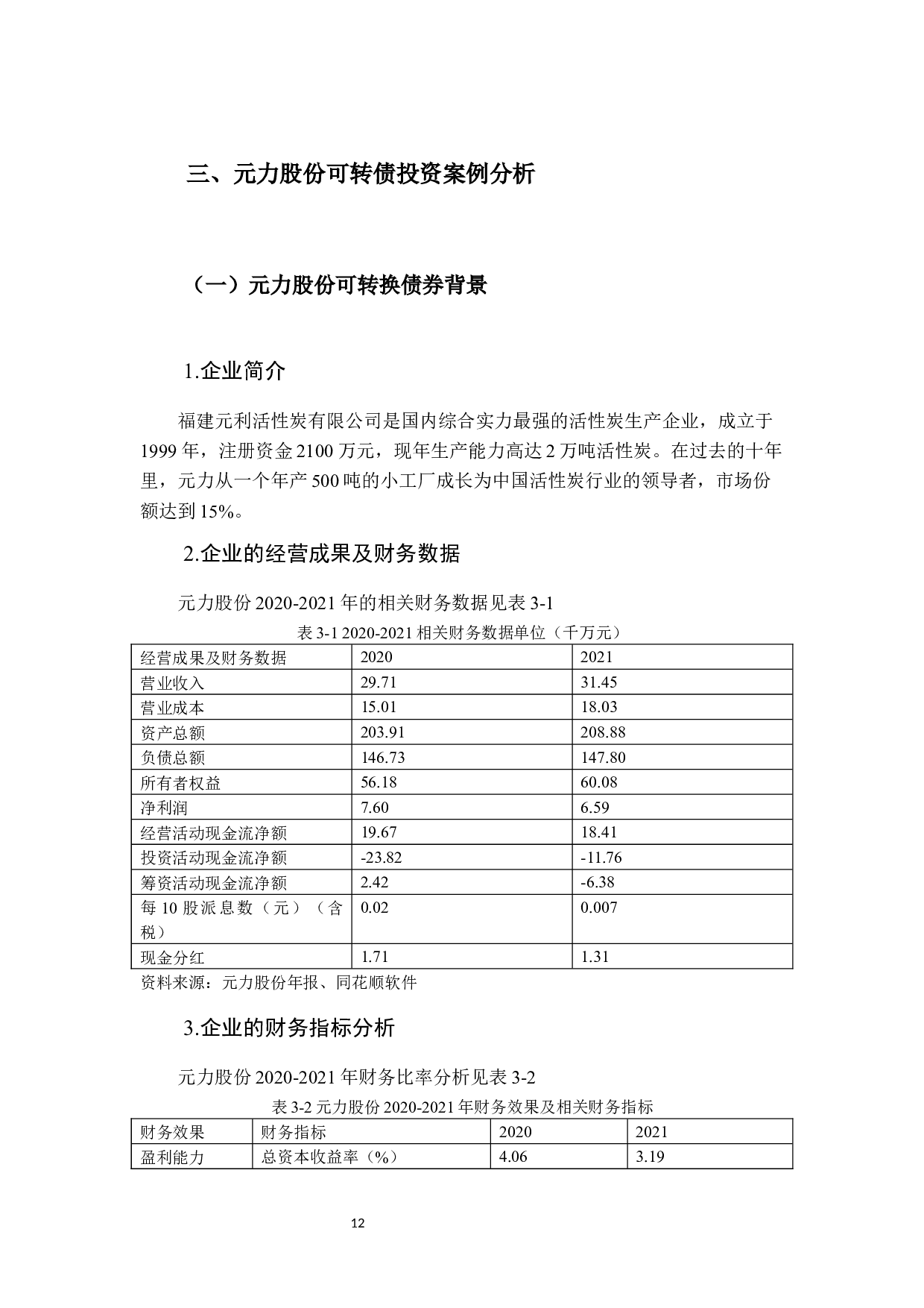 可转换债券的投资风险及防范研究&mdash;&mdash;以元力股份为例-12266字.docx 第10页